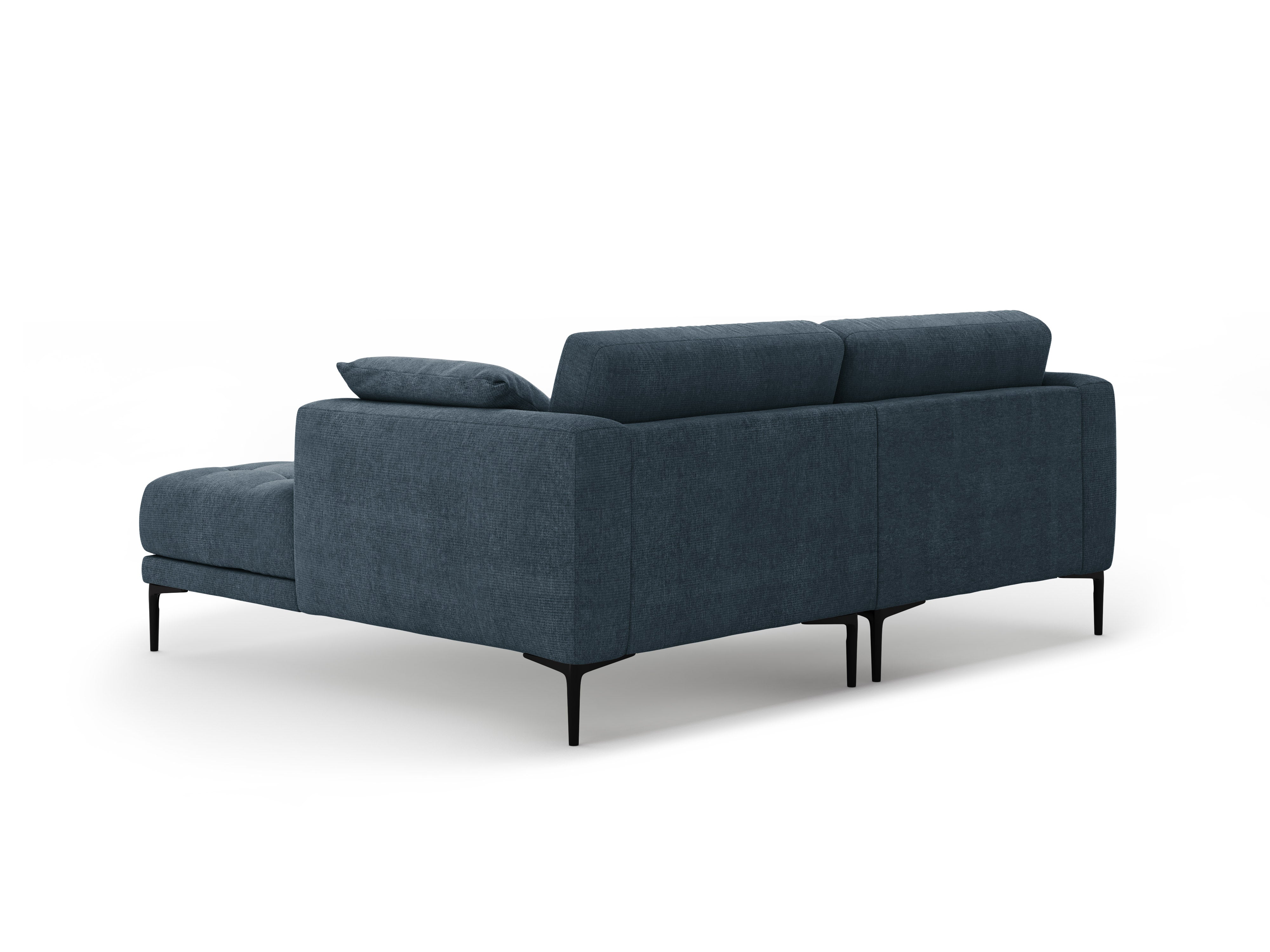 Right-facing corner sofa BEMY dark blue chenille