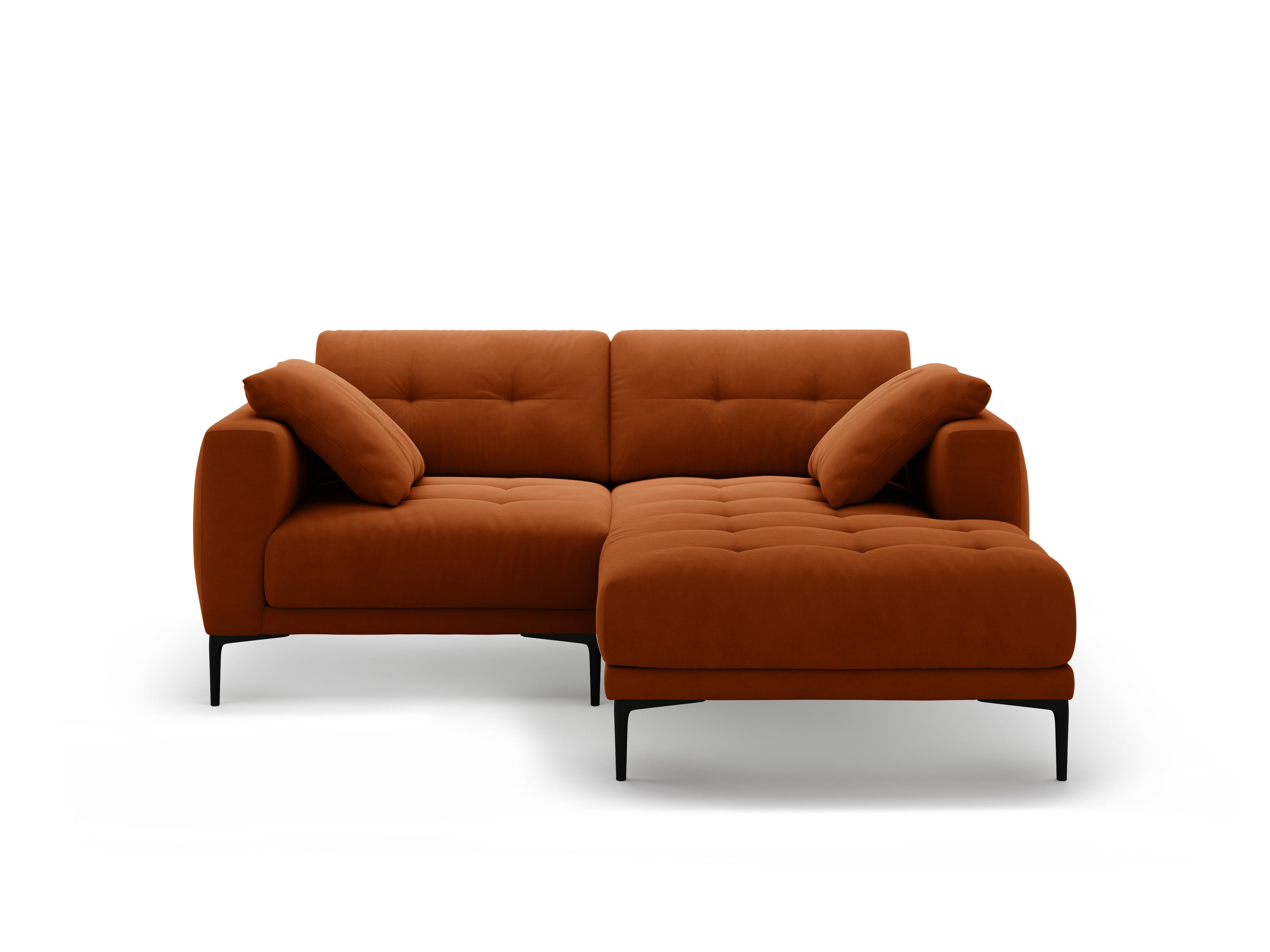 Right-facing velvet corner sofa BEMY terracotta