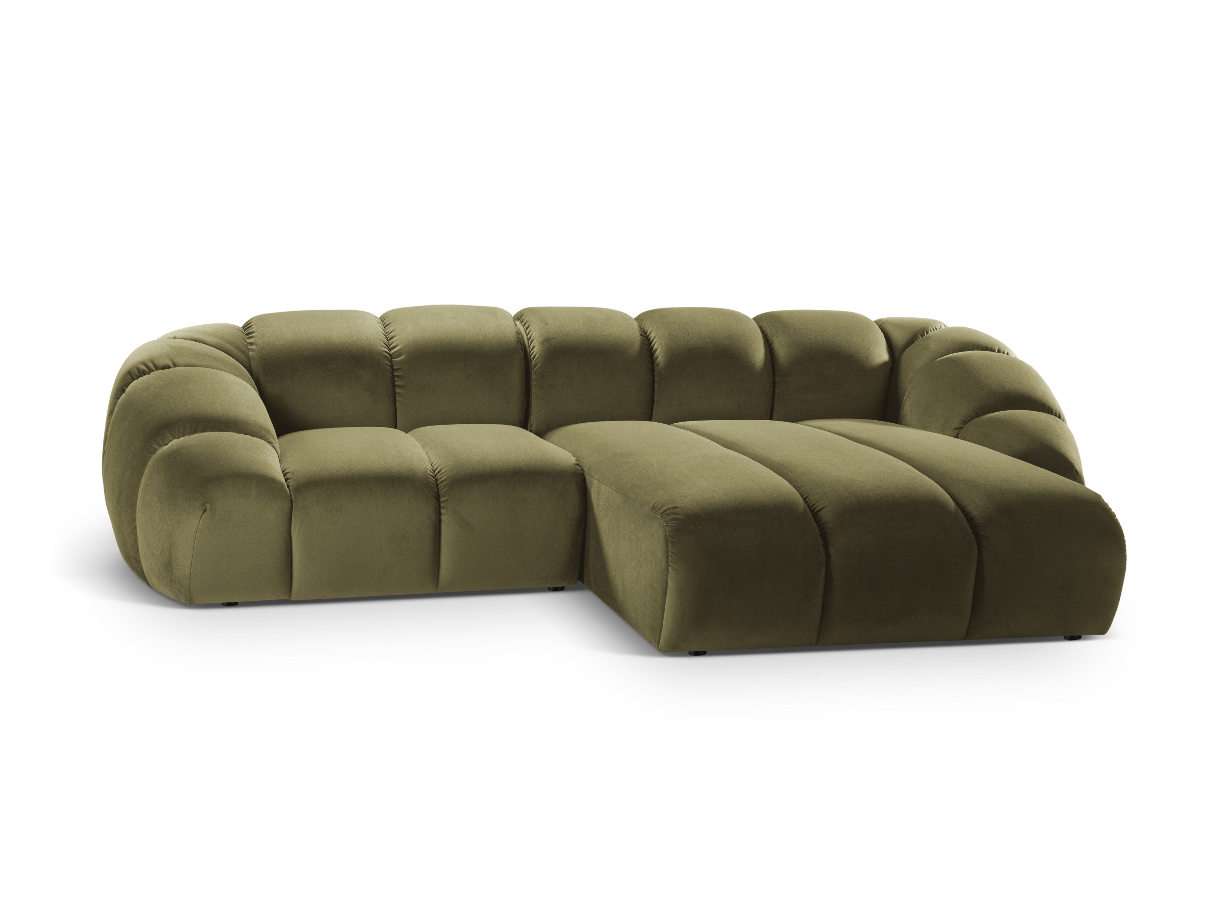 Velvet Right Corner Sofa, "Diana", 3 Sitze, Grün, 294x182x72
In Europa gemacht