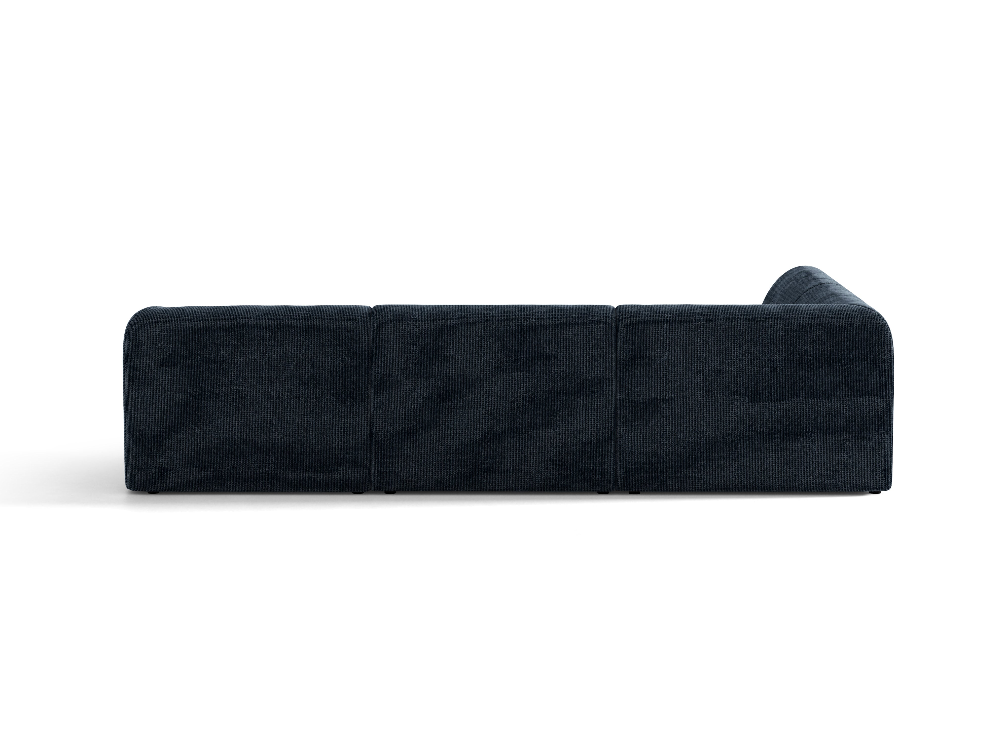 6-sitziges linksseitiges Ecksofa MILEY in samtigem Marineblau