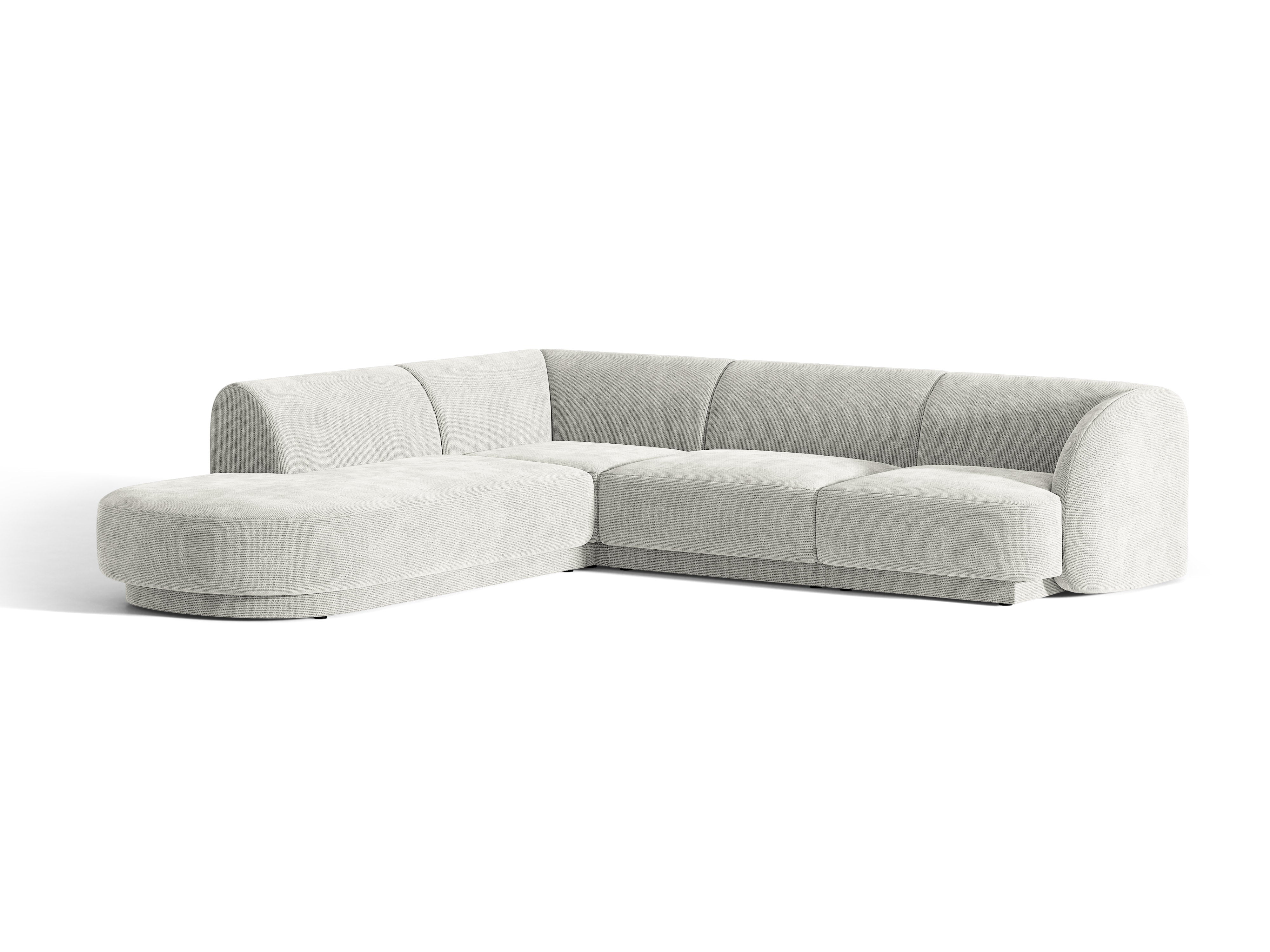 Linksseitiges 6-Sitzer-Sofa MILEY graues Chenille