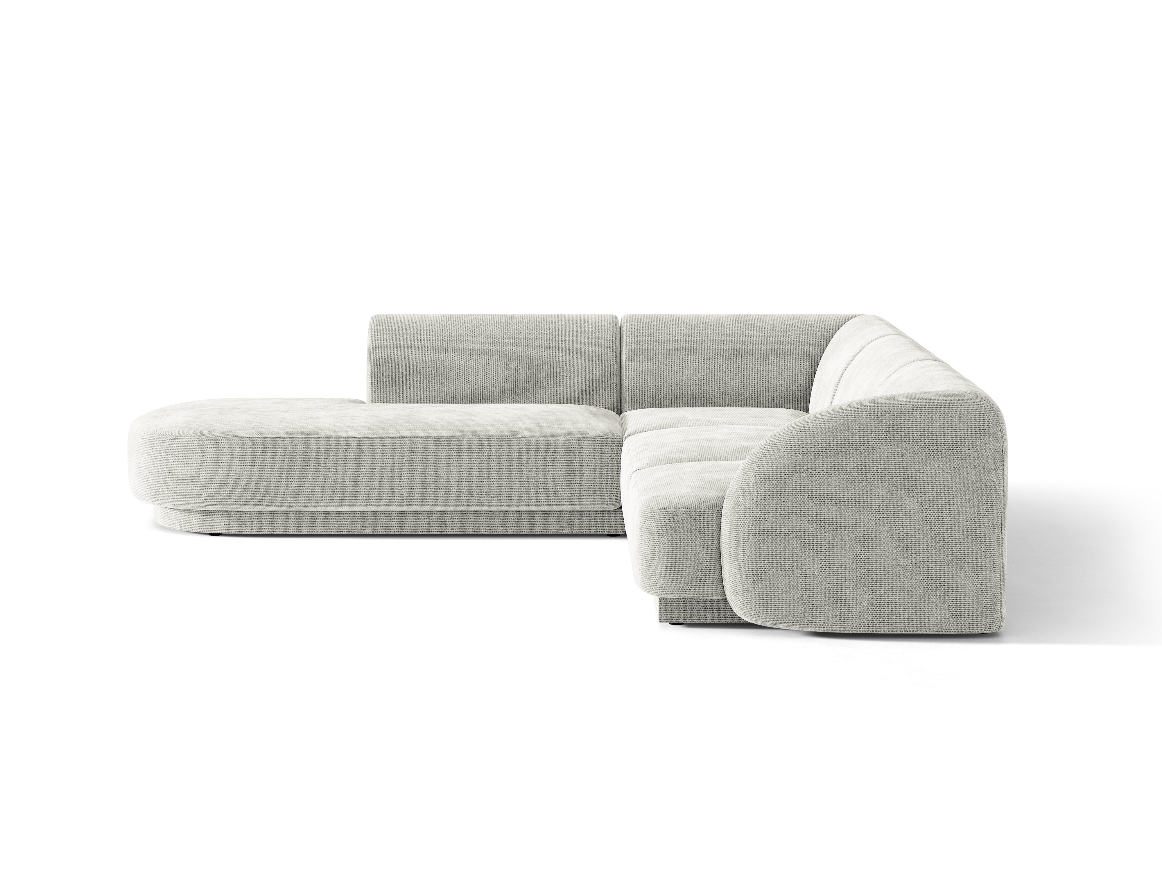 Linksseitiges 6-Sitzer-Sofa MILEY graues Chenille