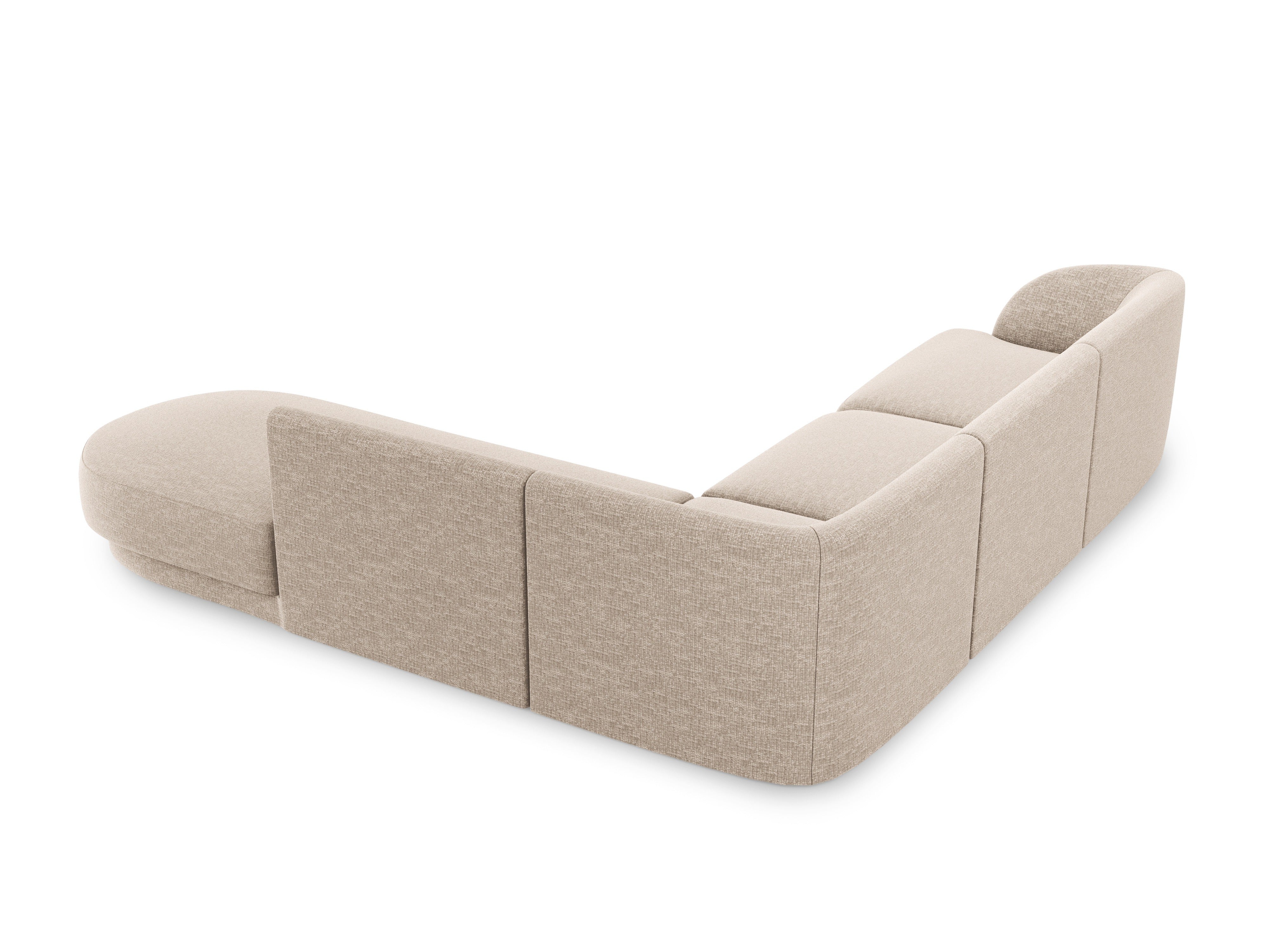 Rechtsseitige 6-sitzige Eckcouch MILEY beige Chenille