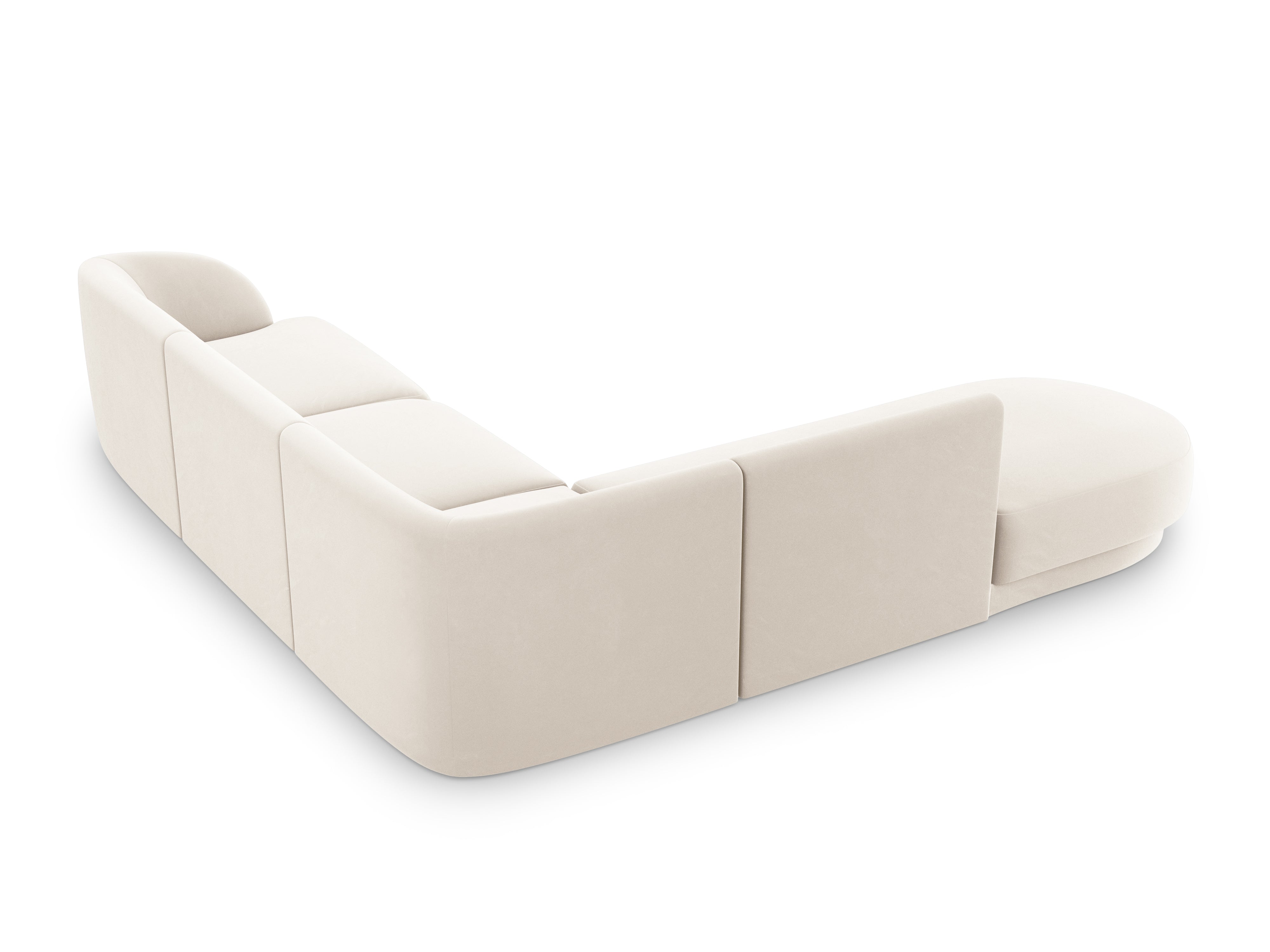 Narożnik aksamitny 6-osobowy lewostronny MILEY beżowy Micadoni    Eye on Design
