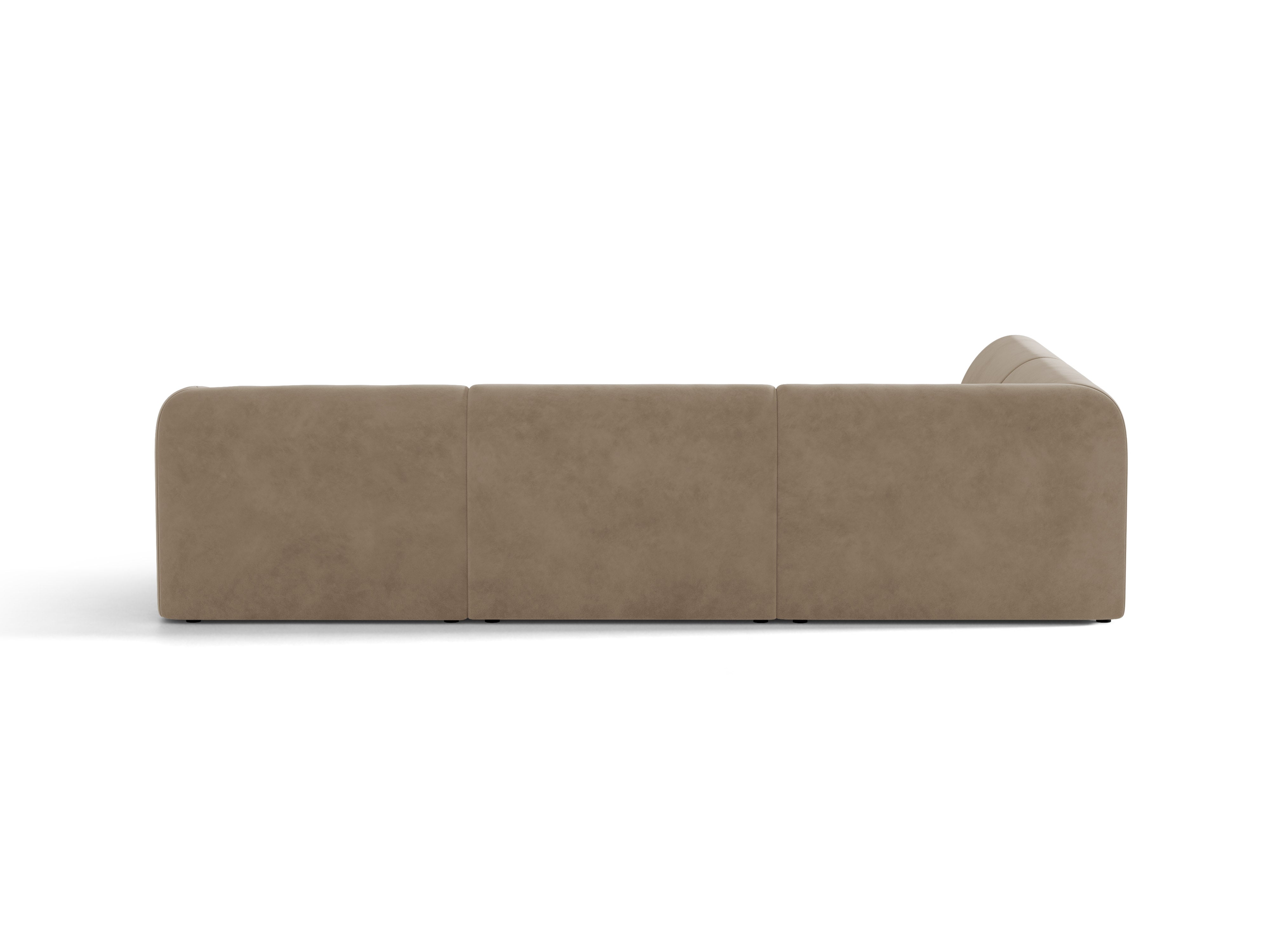 Samt-Ecksofa für 6 Personen links MILEY cappuccino