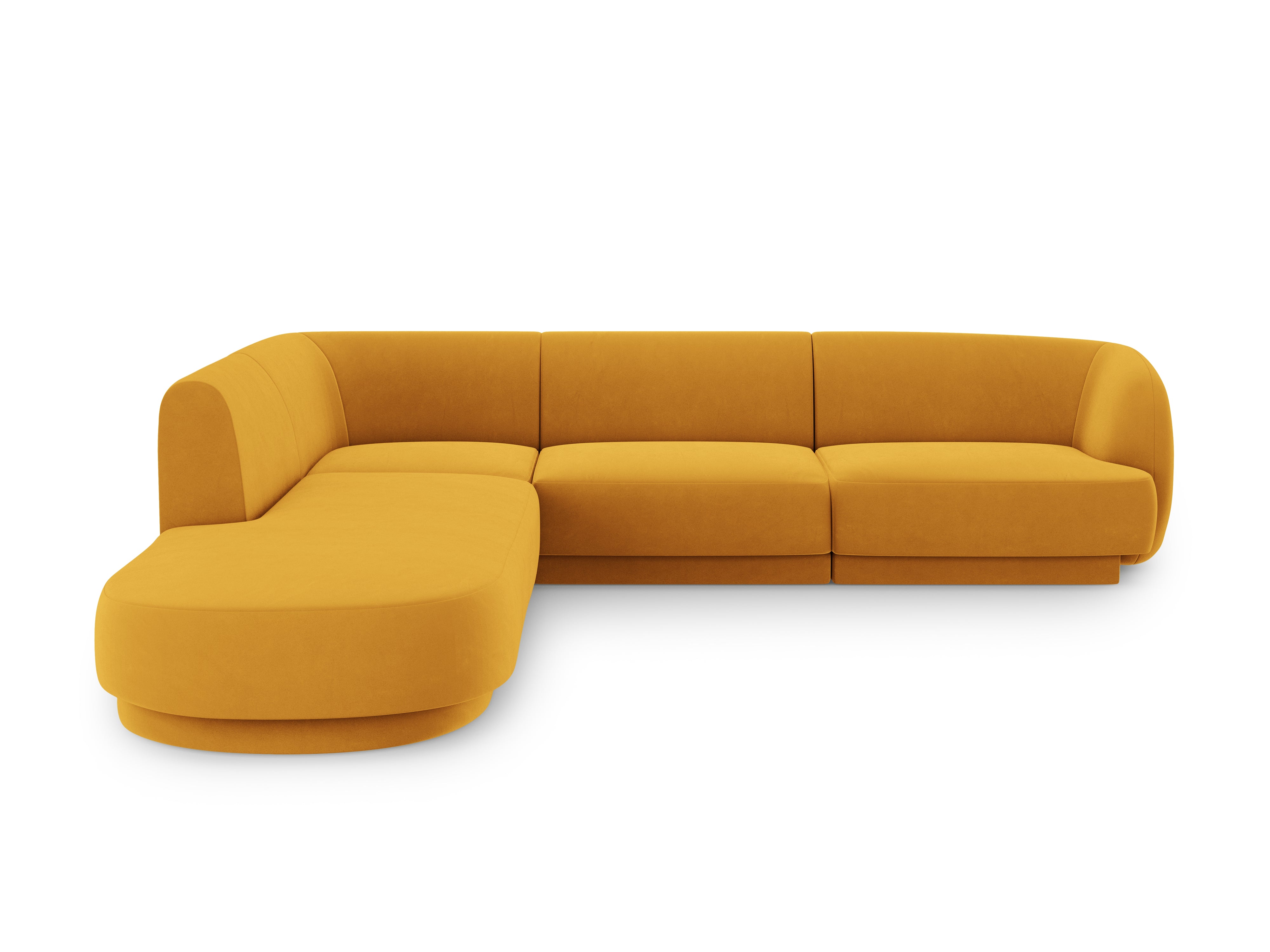 Narożnik aksamitny 6-osobowy lewostronny MILEY żółty Micadoni    Eye on Design