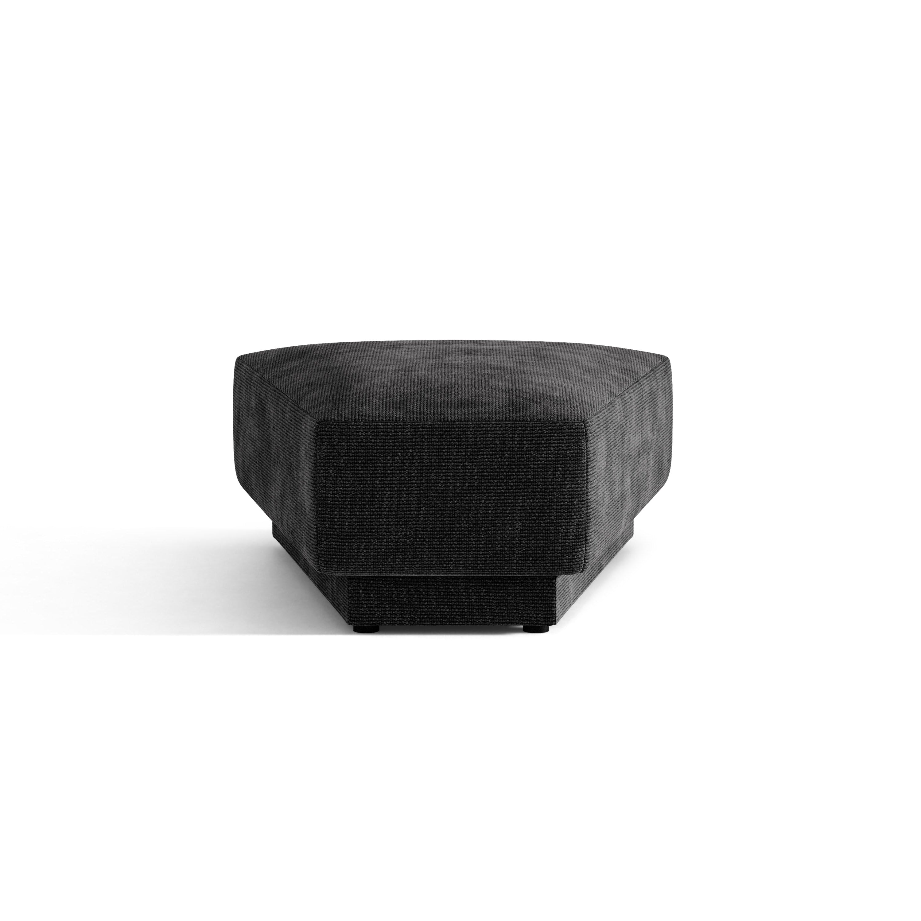 Pouf / Modul MILEY schwarzer Chenille seidig