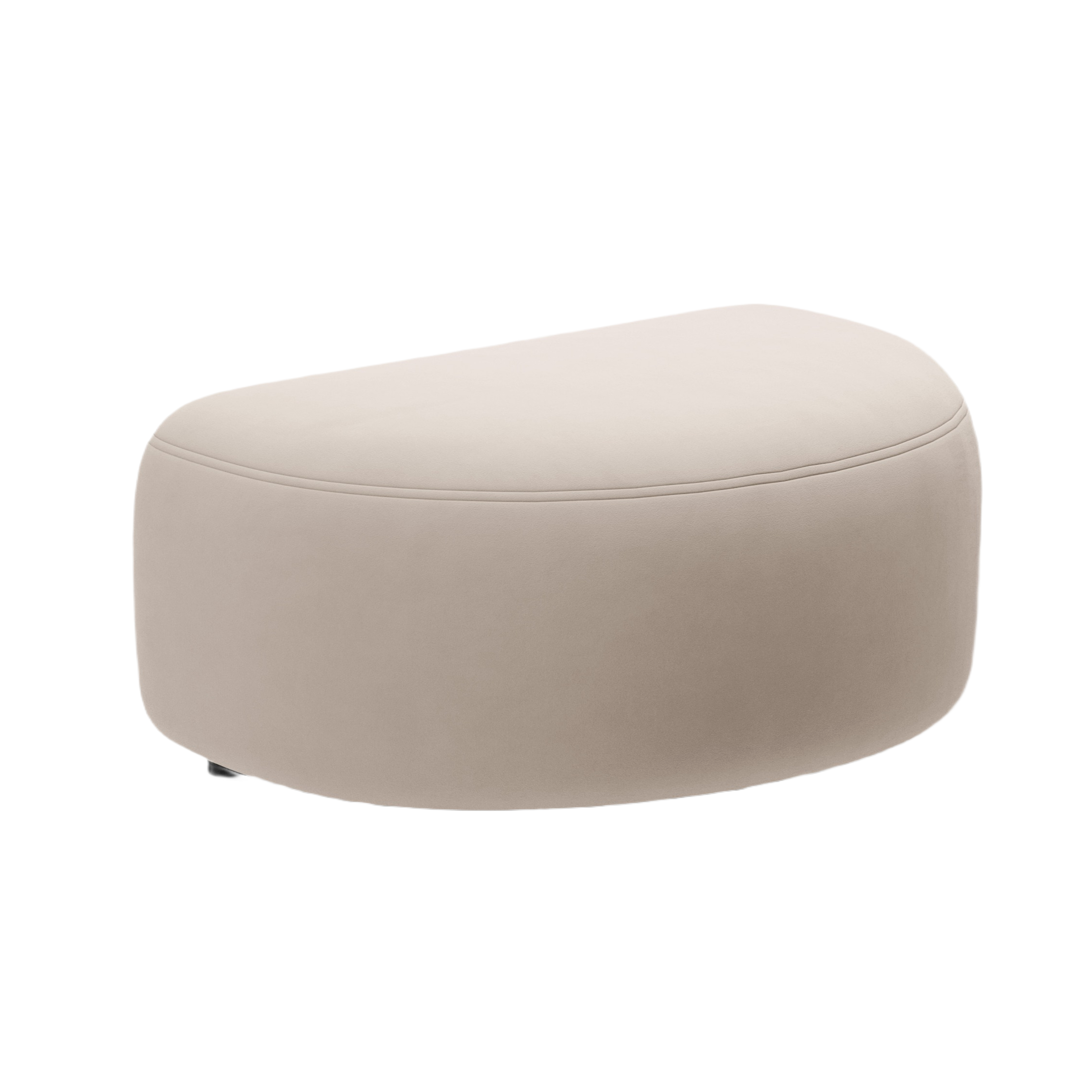 Beige velvet pouf KATE