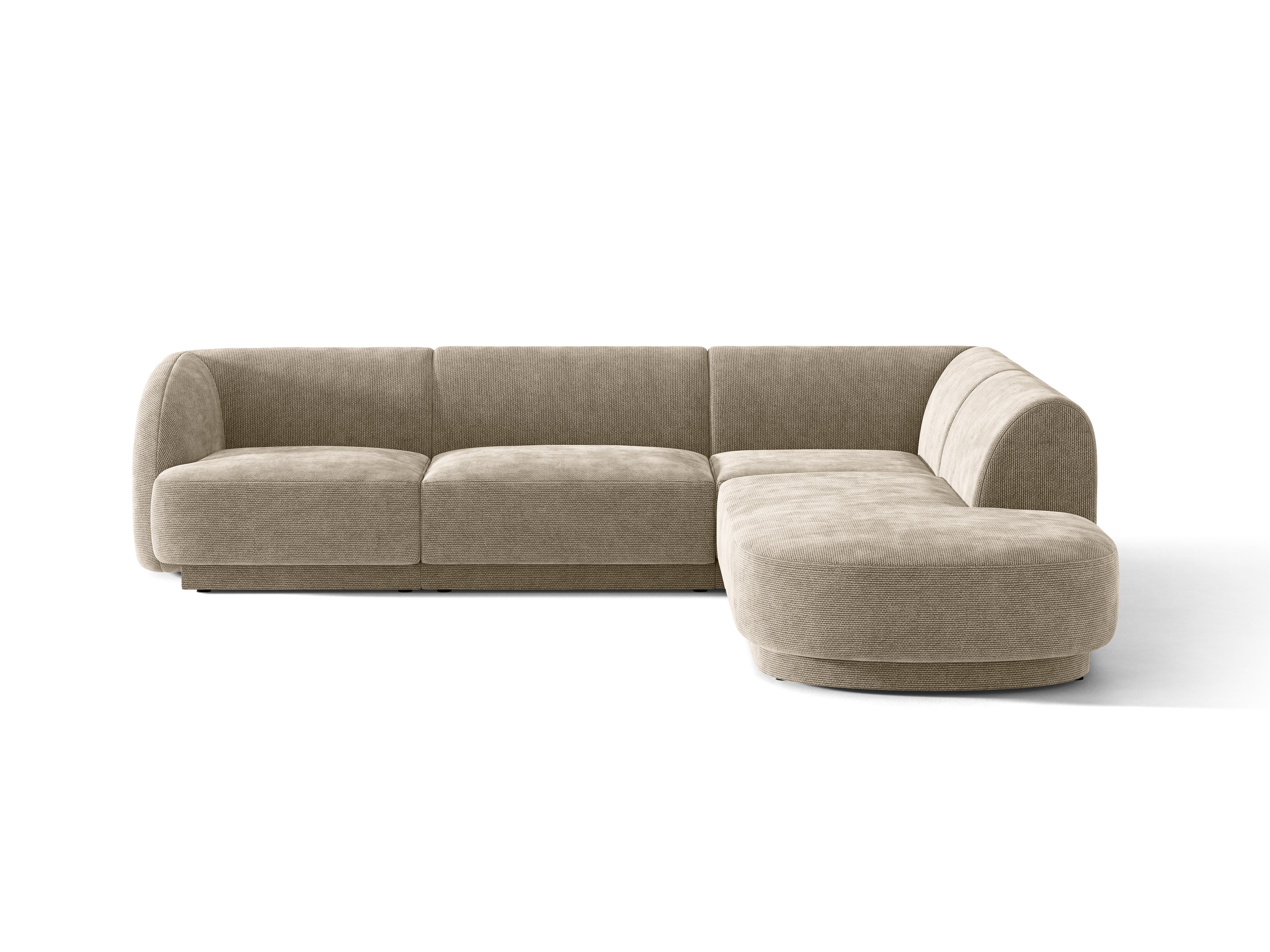 Sechs-Sitzer rechtsseitiger Ecksofa MILEY beige samtig