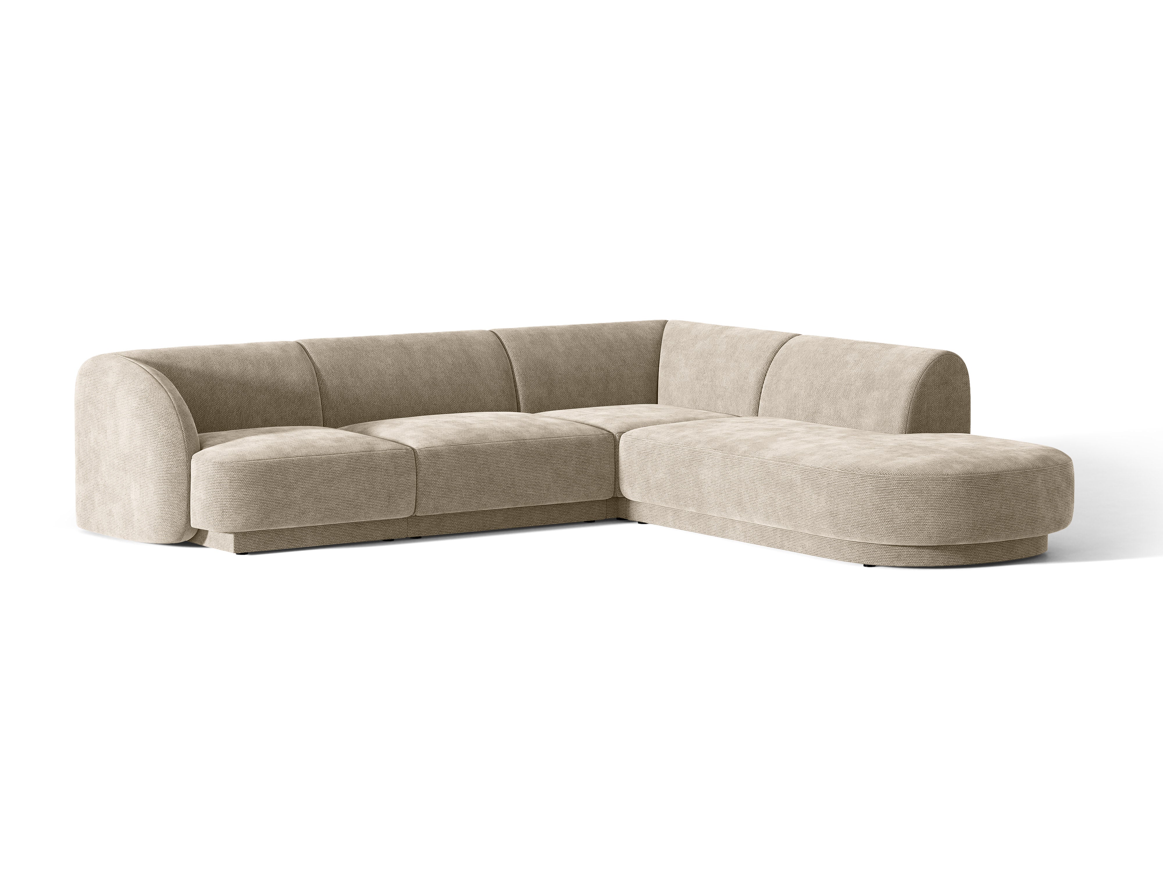Sechs-Sitzer rechtsseitiger Ecksofa MILEY beige samtig