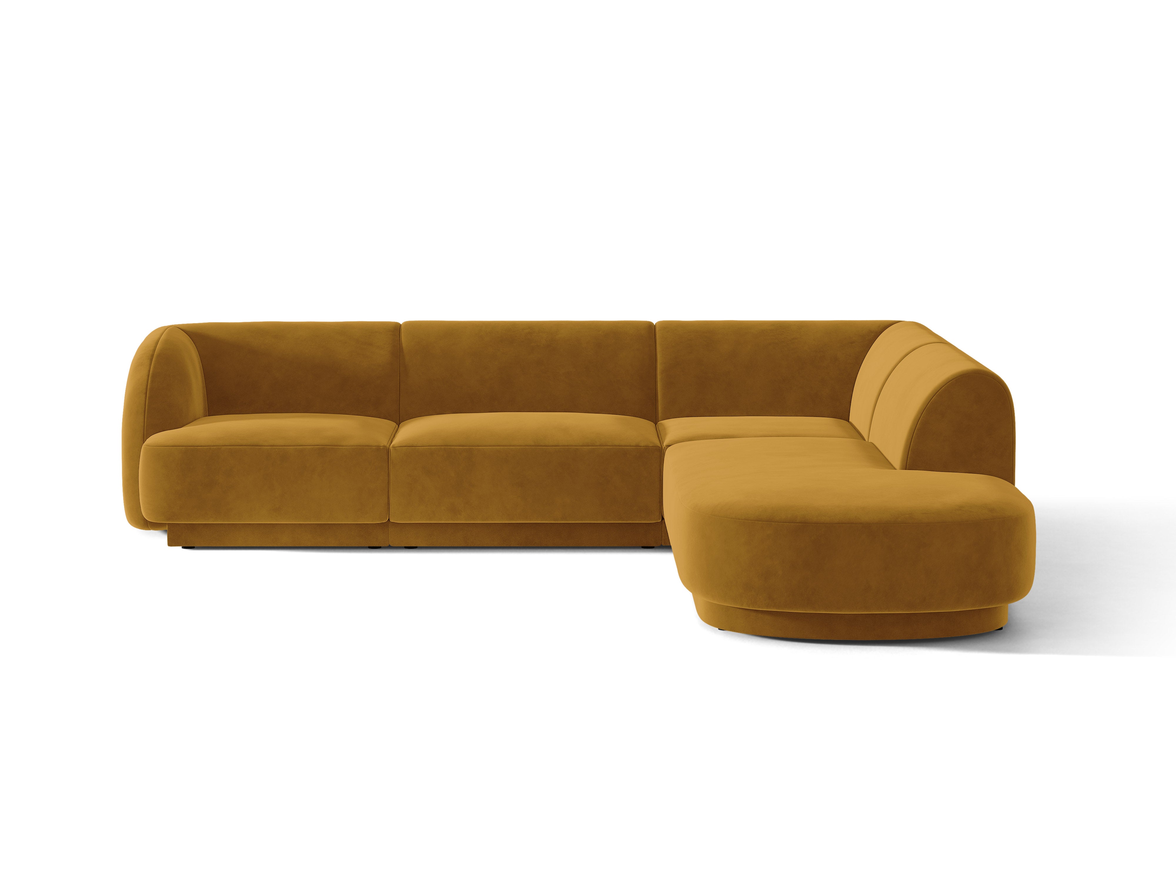 Samt-Ecksofa für 6 Personen rechts MILEY gelb