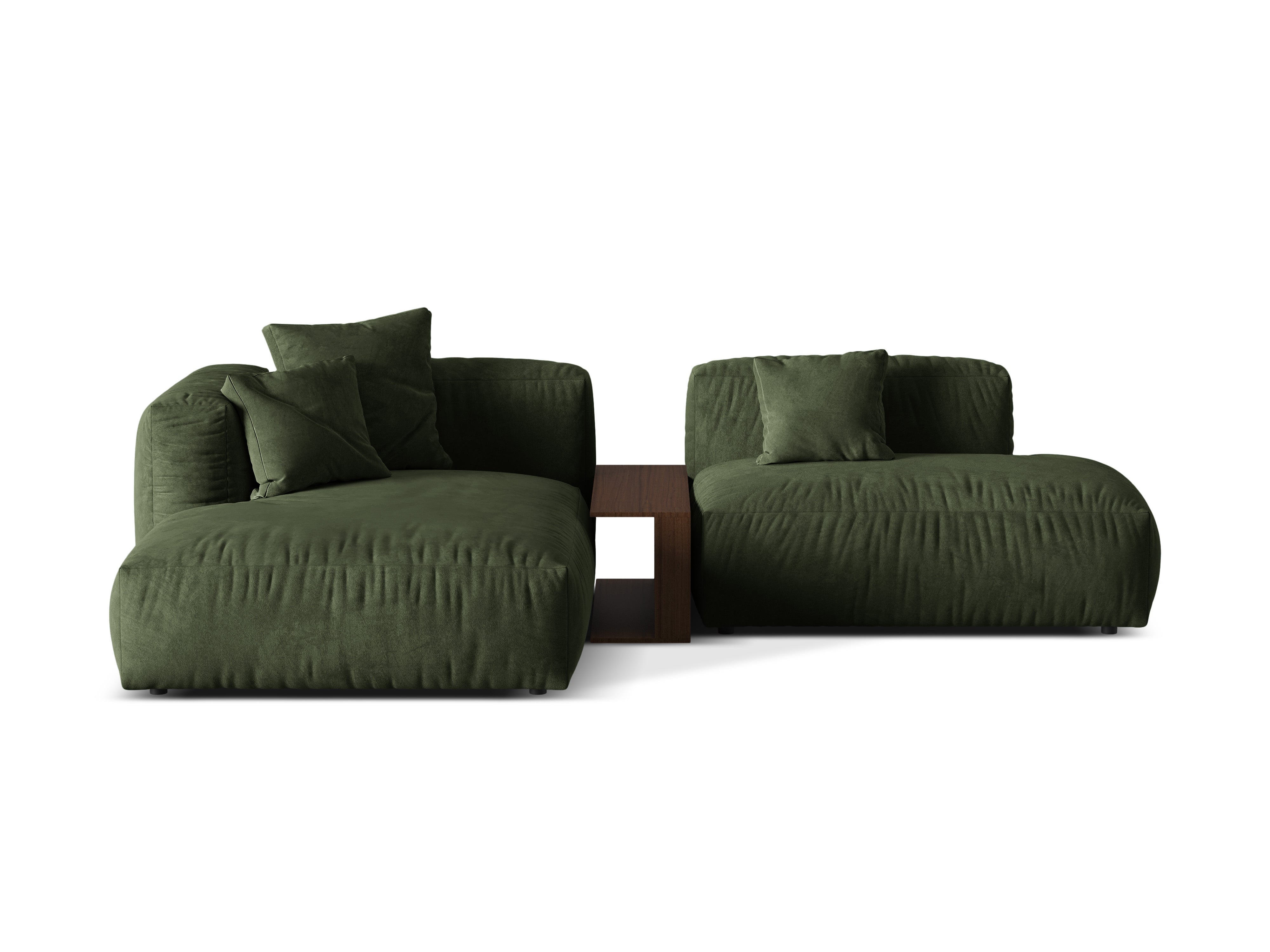Links -Hand -Samtecke mit Martin Zielony Tisch
