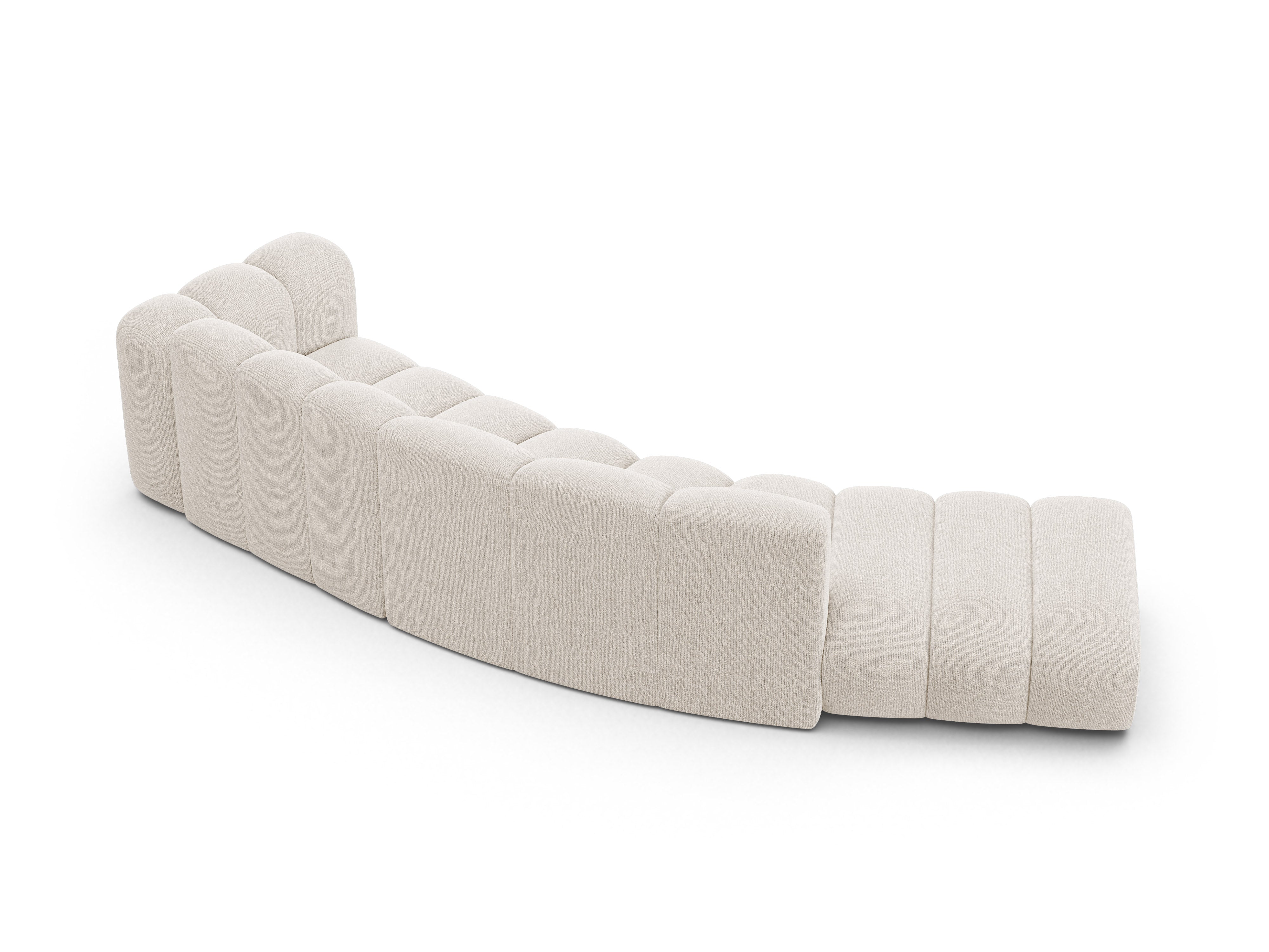 Sofa 5-sitzige linksseitige LUPINE hellbeige Chenille