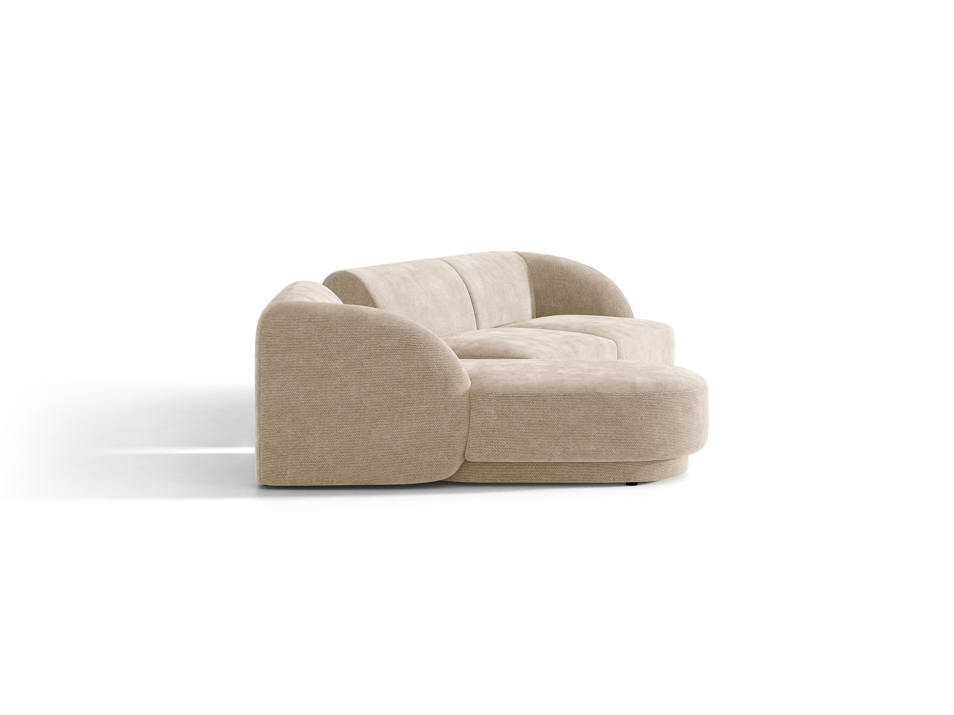 Modulares Ecksofa mit Tisch 3-sitzig links MILEY beige Chenille