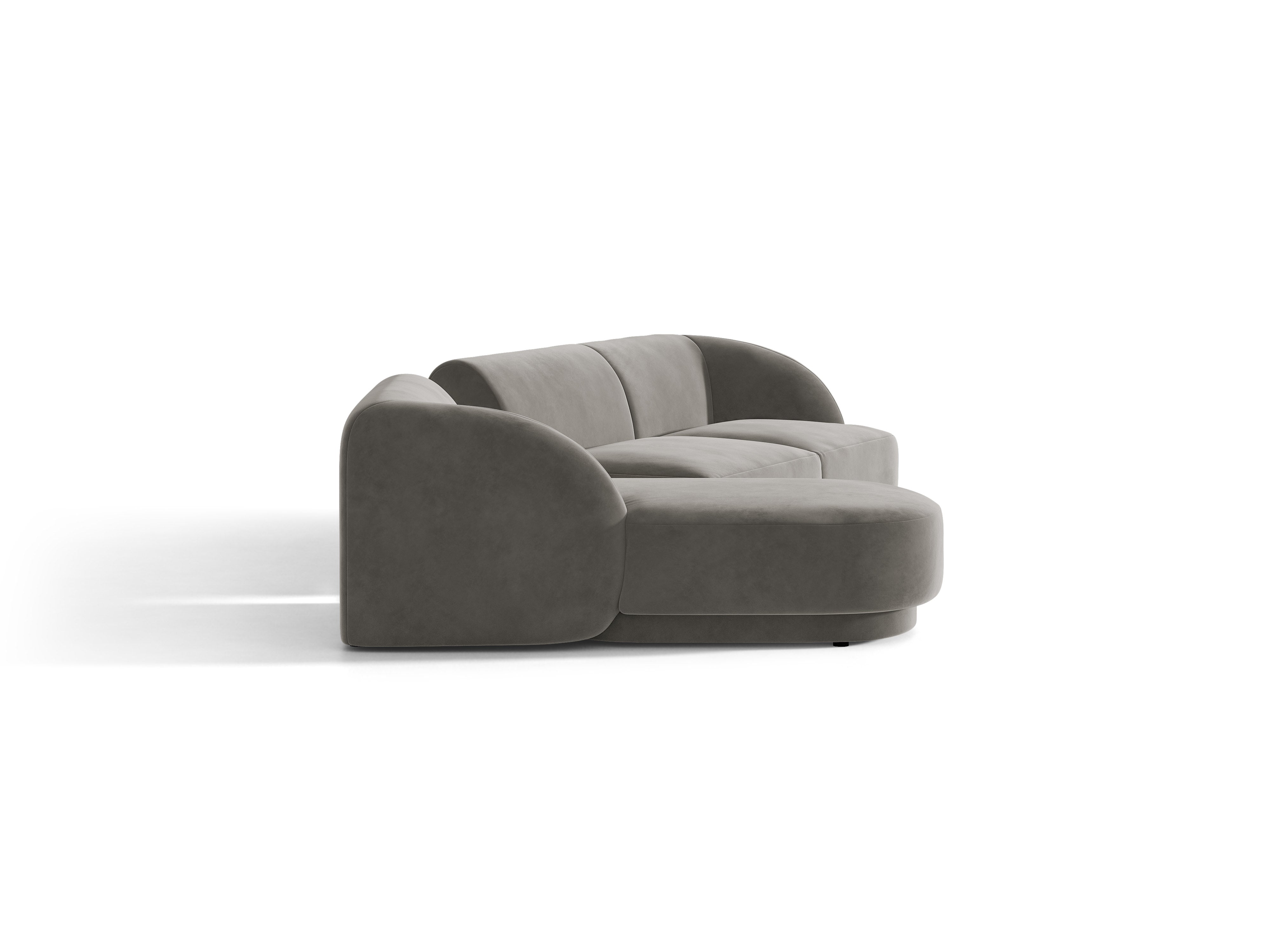 Modulares Ecksofa mit Tisch 3-sitzig links MILEY hellgrau