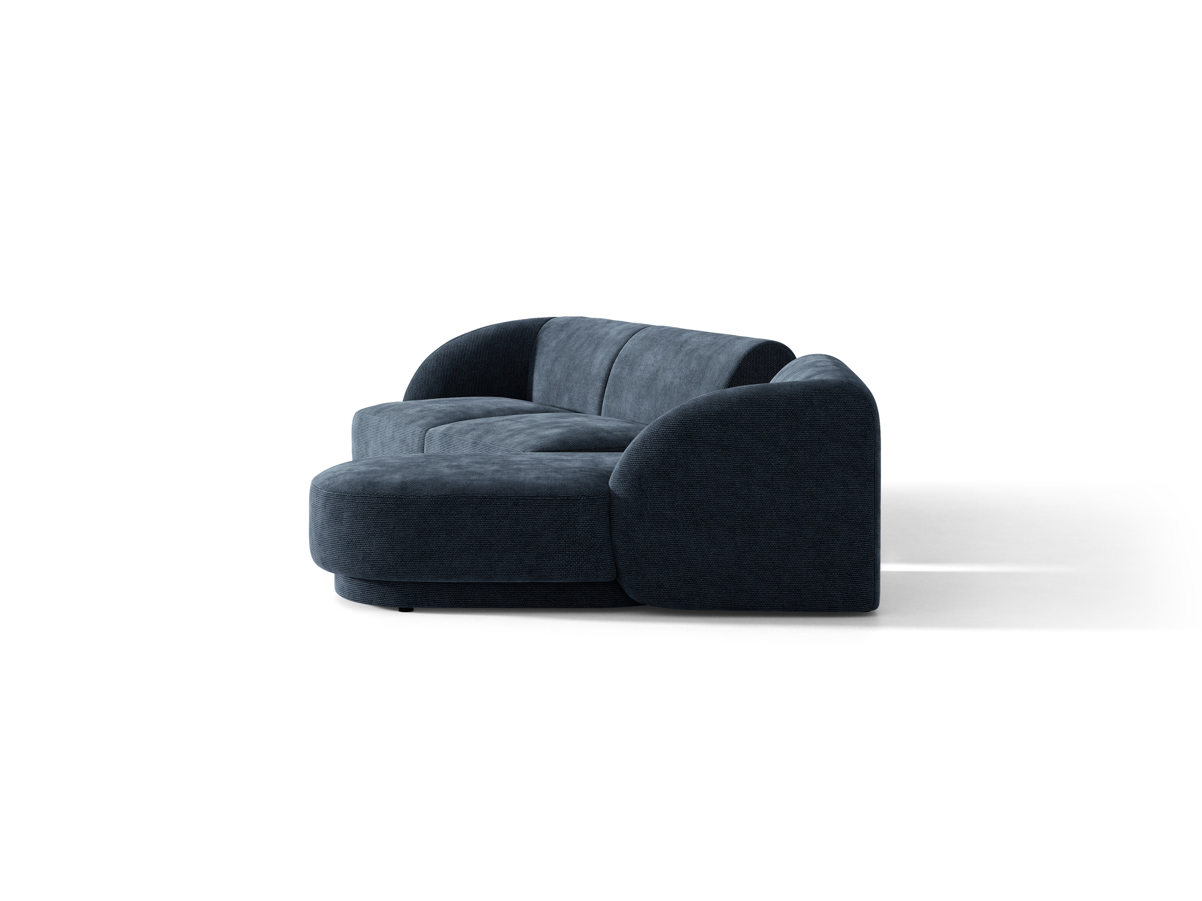 Modulares Ecksofa mit Tisch 3-Sitzer rechts MILEY königsblau samtig