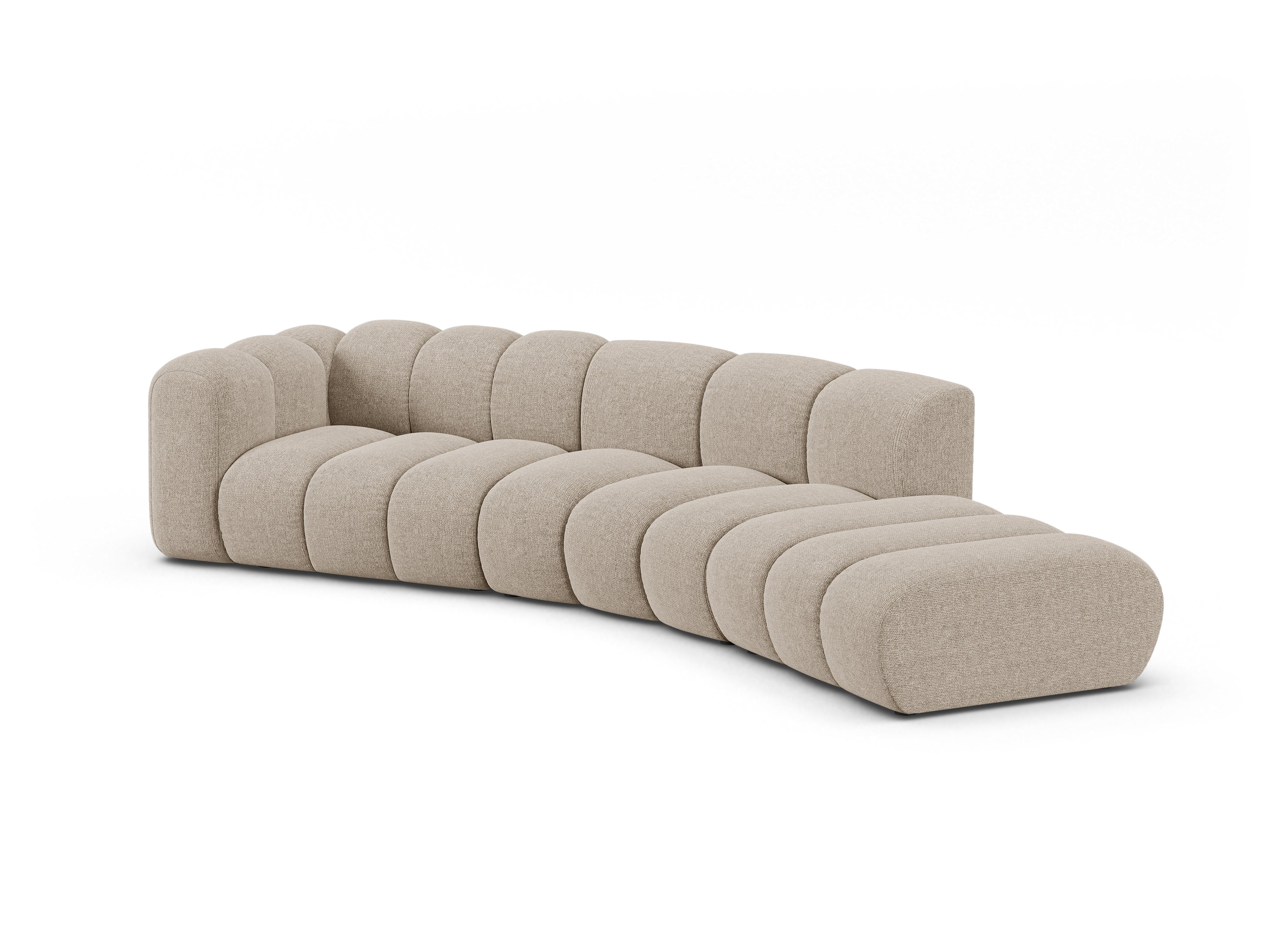 Sofa 5-sitzige rechtsseitige LUPINE beige Chenille