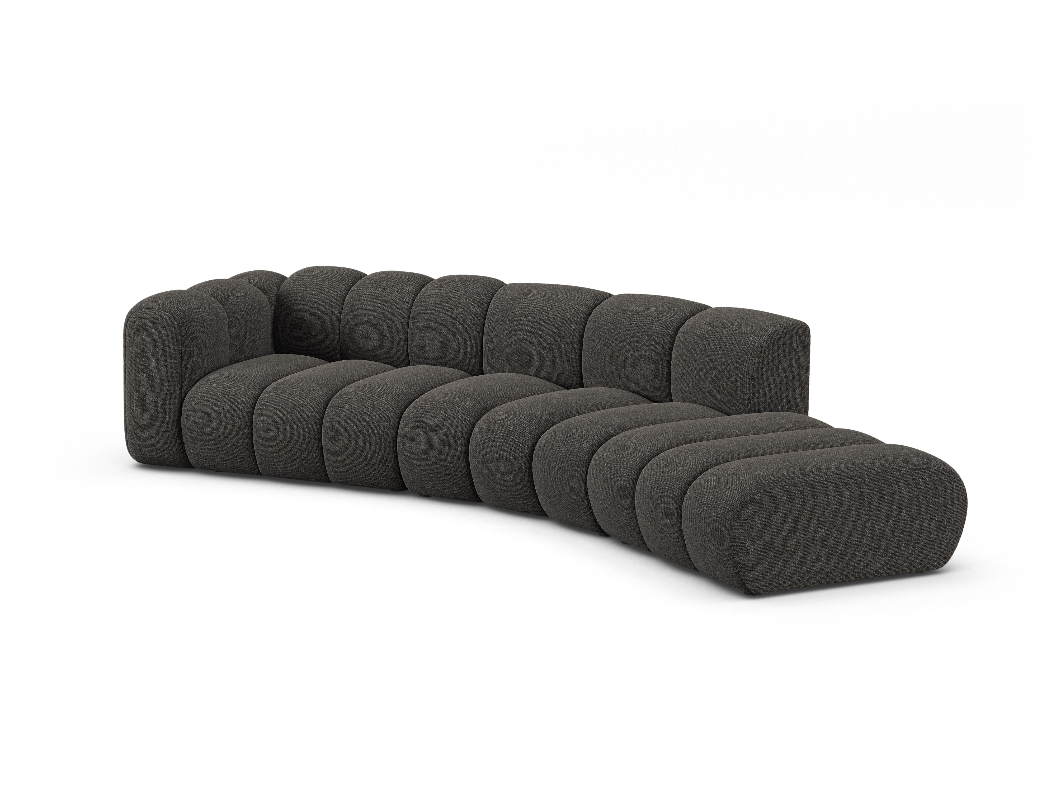 Sofa 5-sitzige rechtsseitige LUPINE graues Chenille