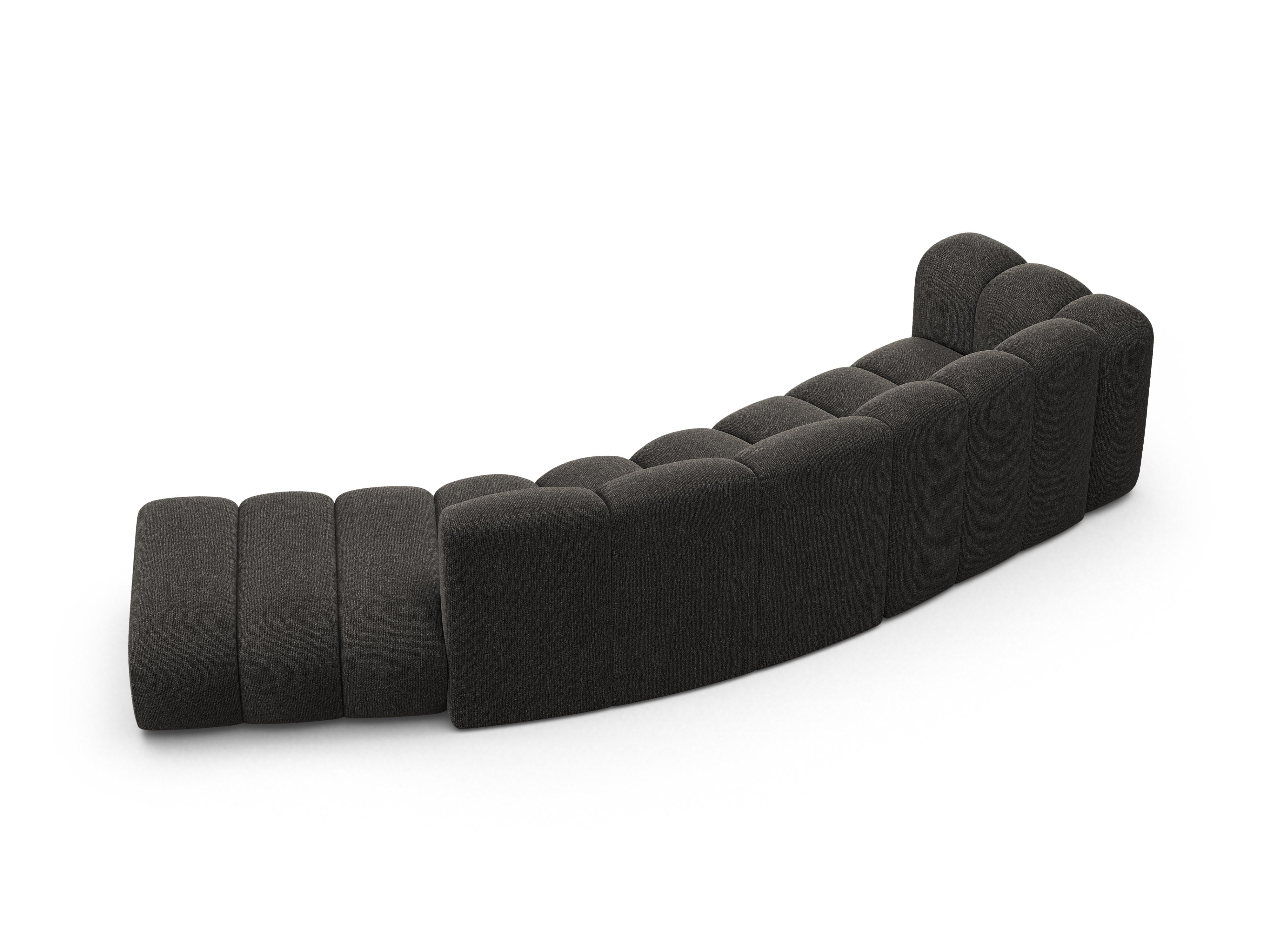 Sofa 5-sitzige rechtsseitige LUPINE graues Chenille