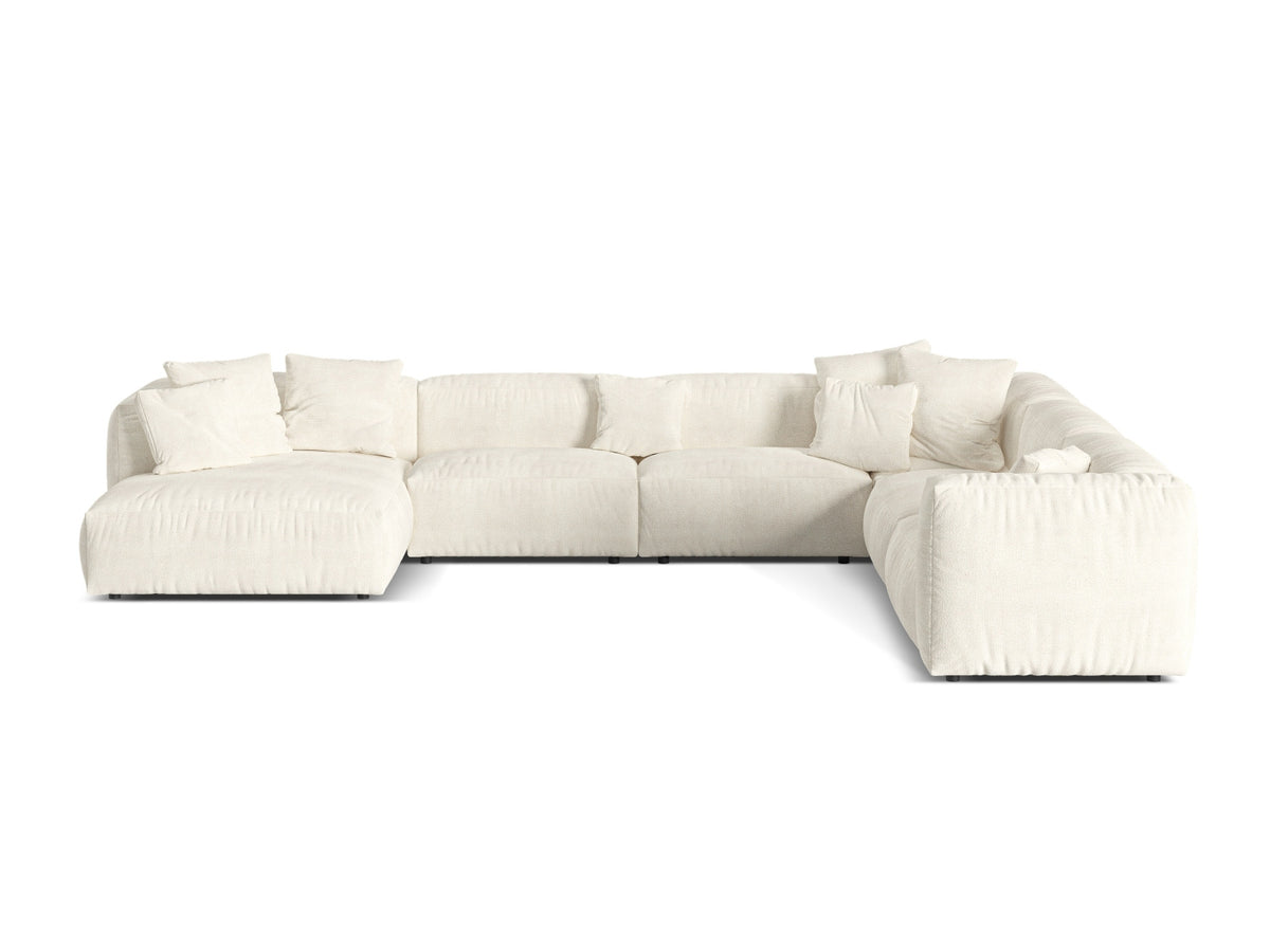 Narożnik modułowy prawostronny duży MARTINA ecru boucle – Micadoni