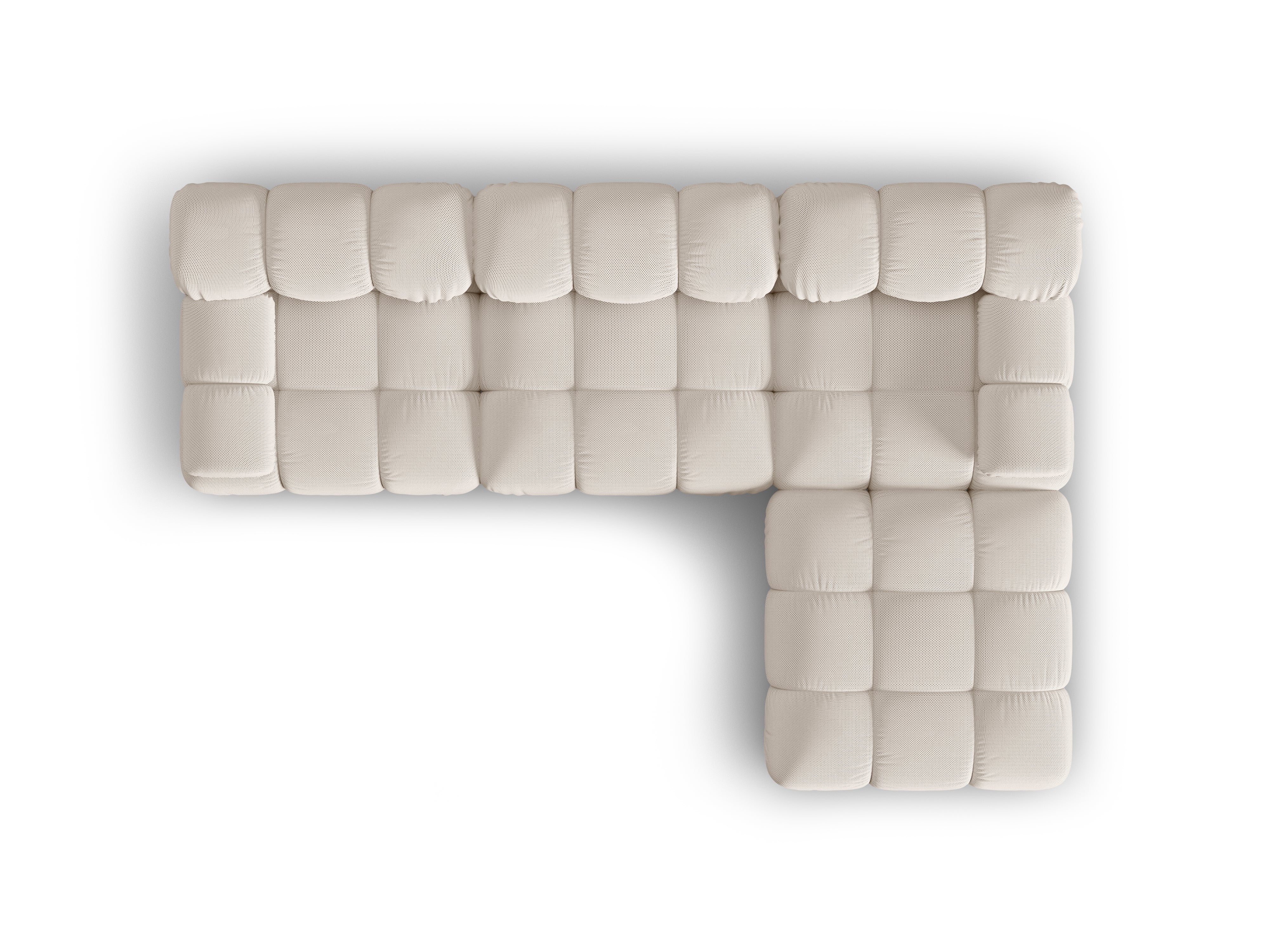 Universelle Eckcouch BELLIS in beigem 3D-Stoff
