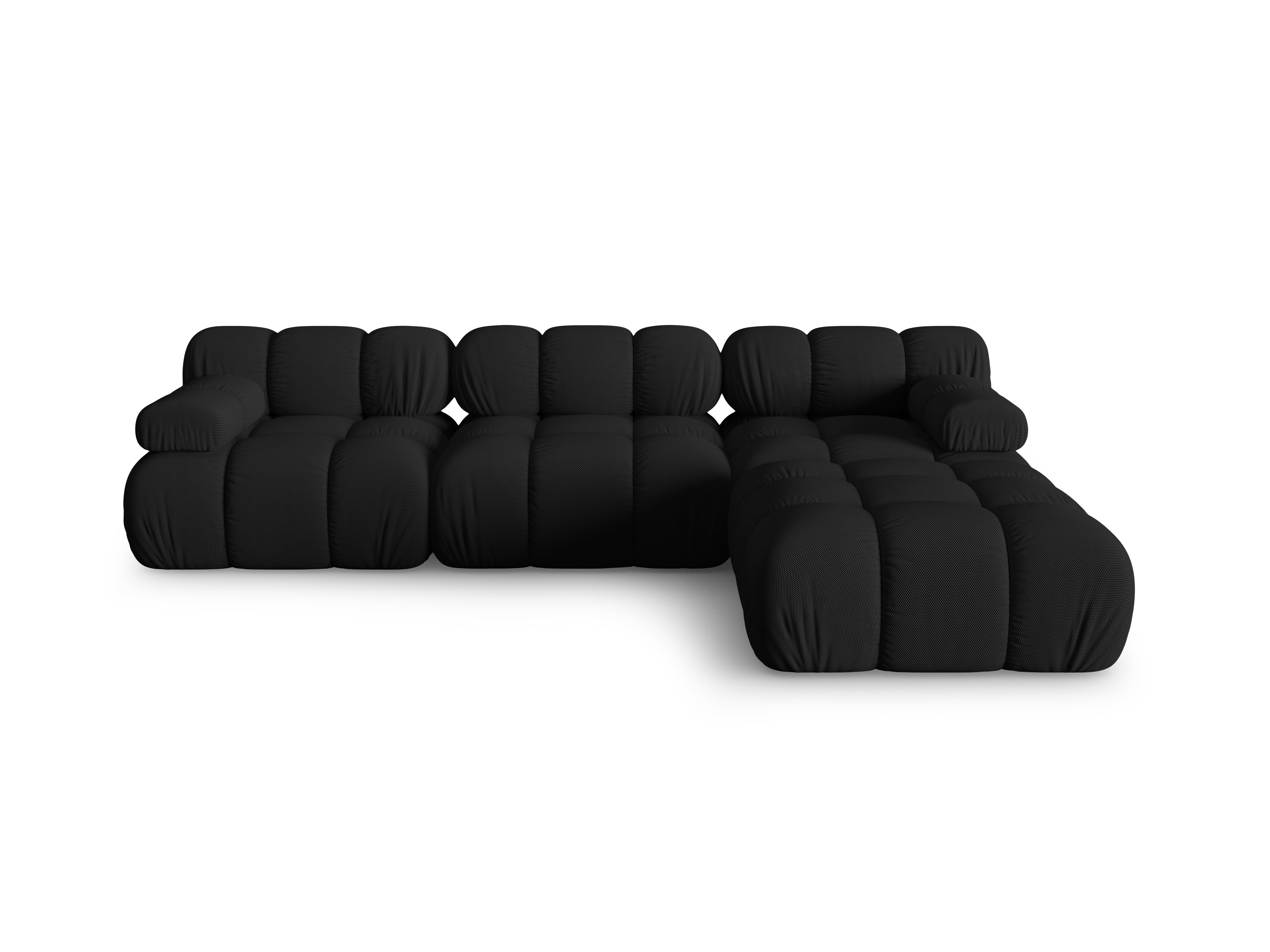 Universelle Eckcouch BELLIS aus schwarzem 3D-Stoff