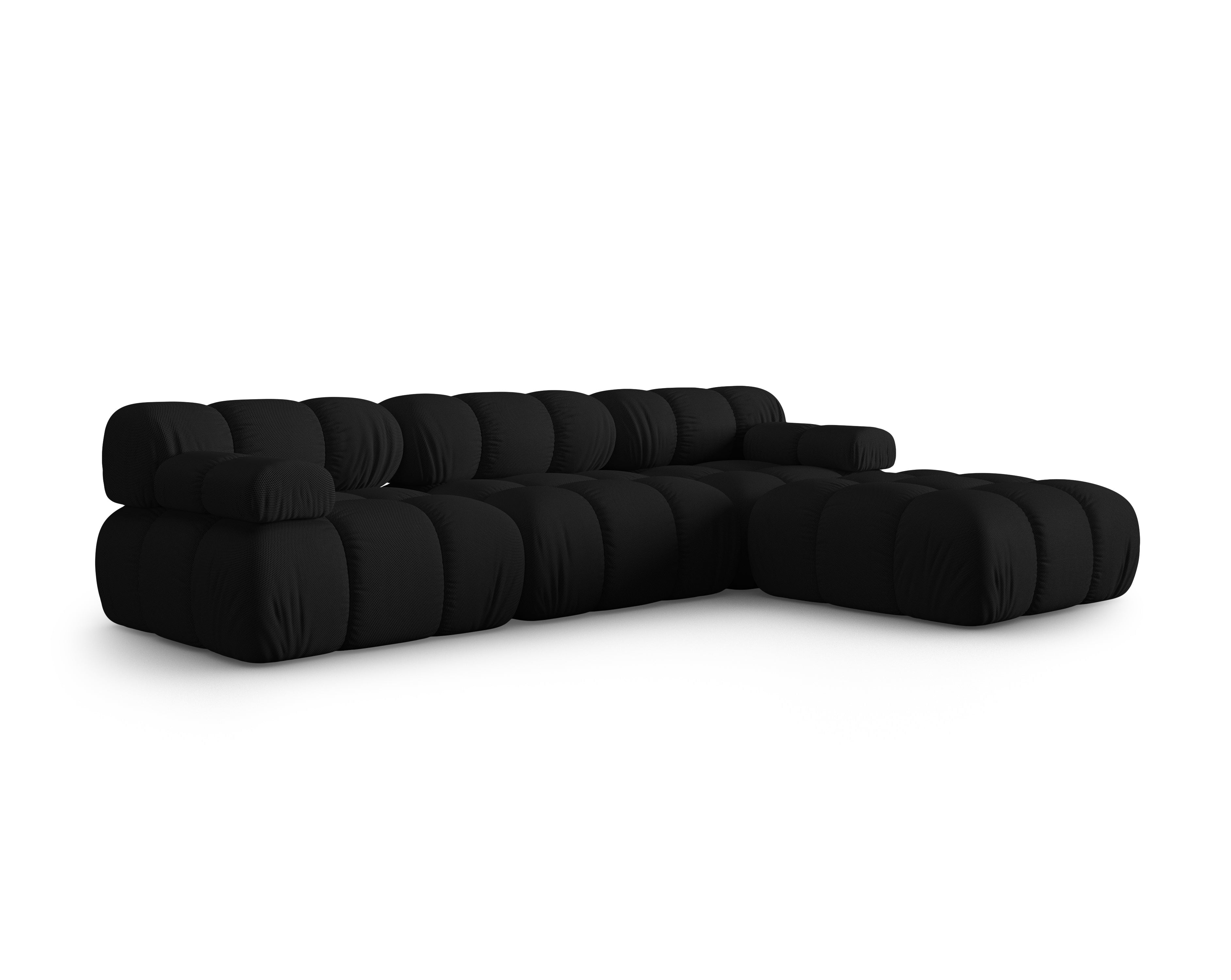 Universelle Eckcouch BELLIS aus schwarzem 3D-Stoff