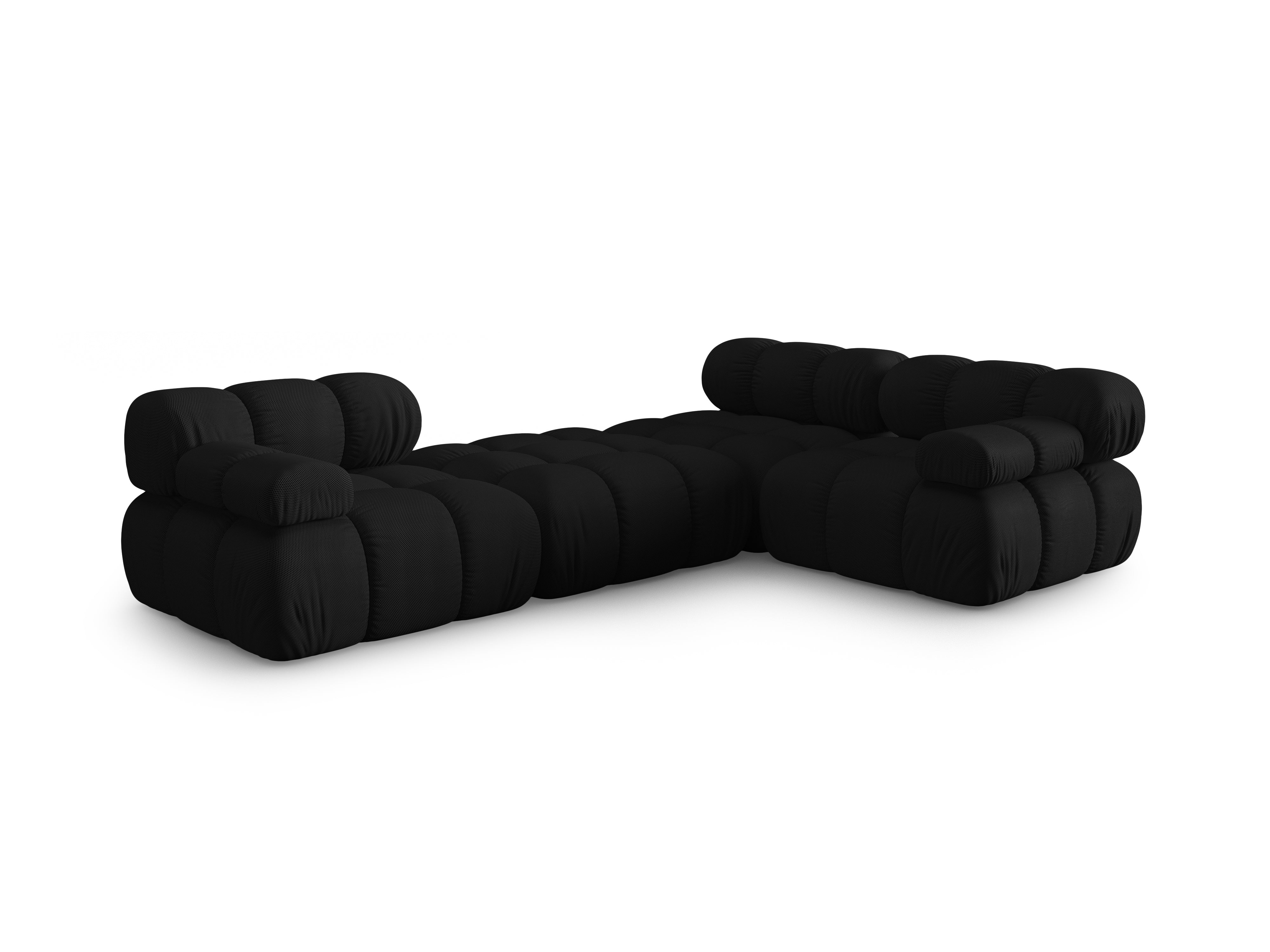 Universelle Eckcouch BELLIS aus schwarzem 3D-Stoff
