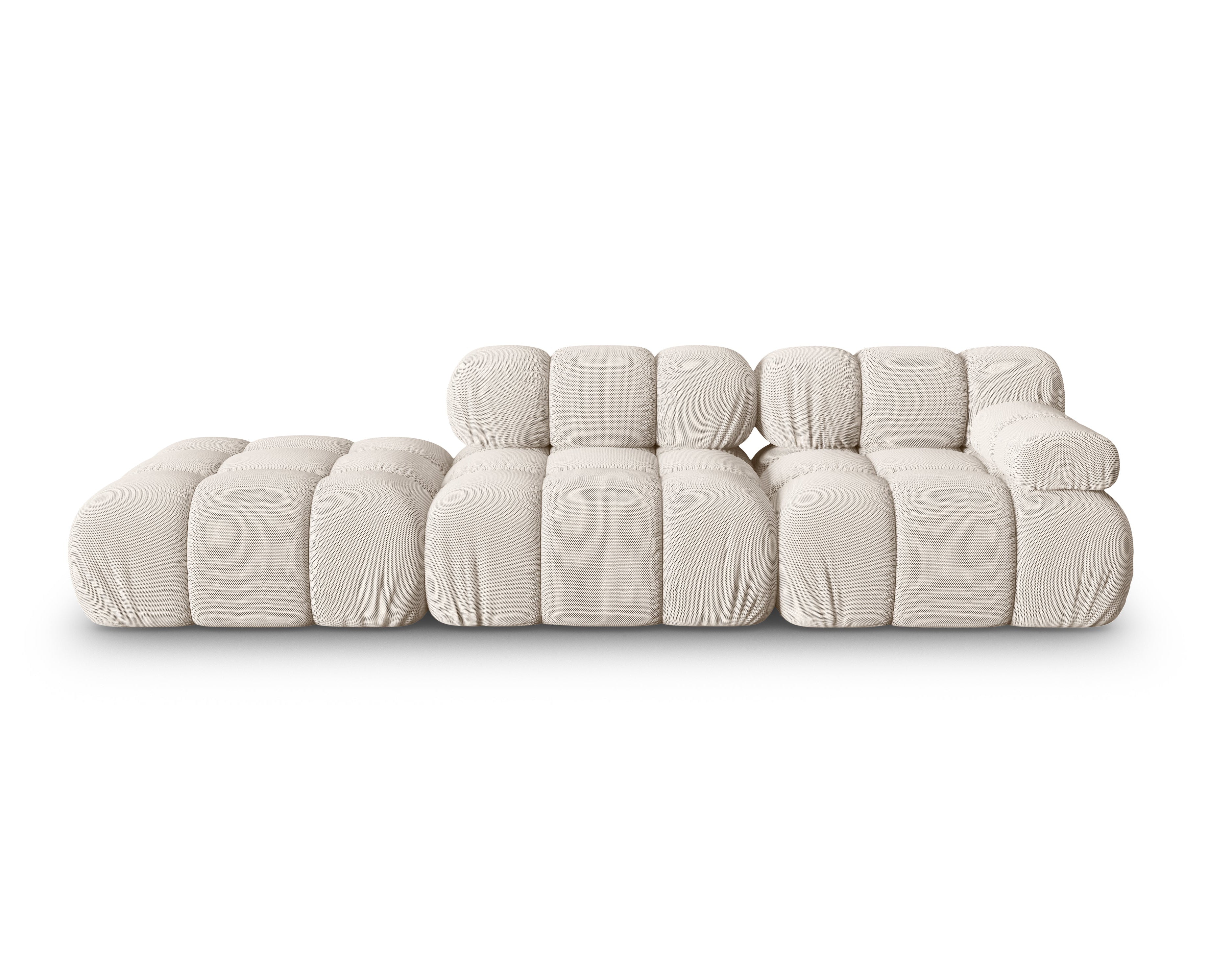 Modulares offenes linksseitiges Sofa BELLIS in beigem 3D-Stoff
