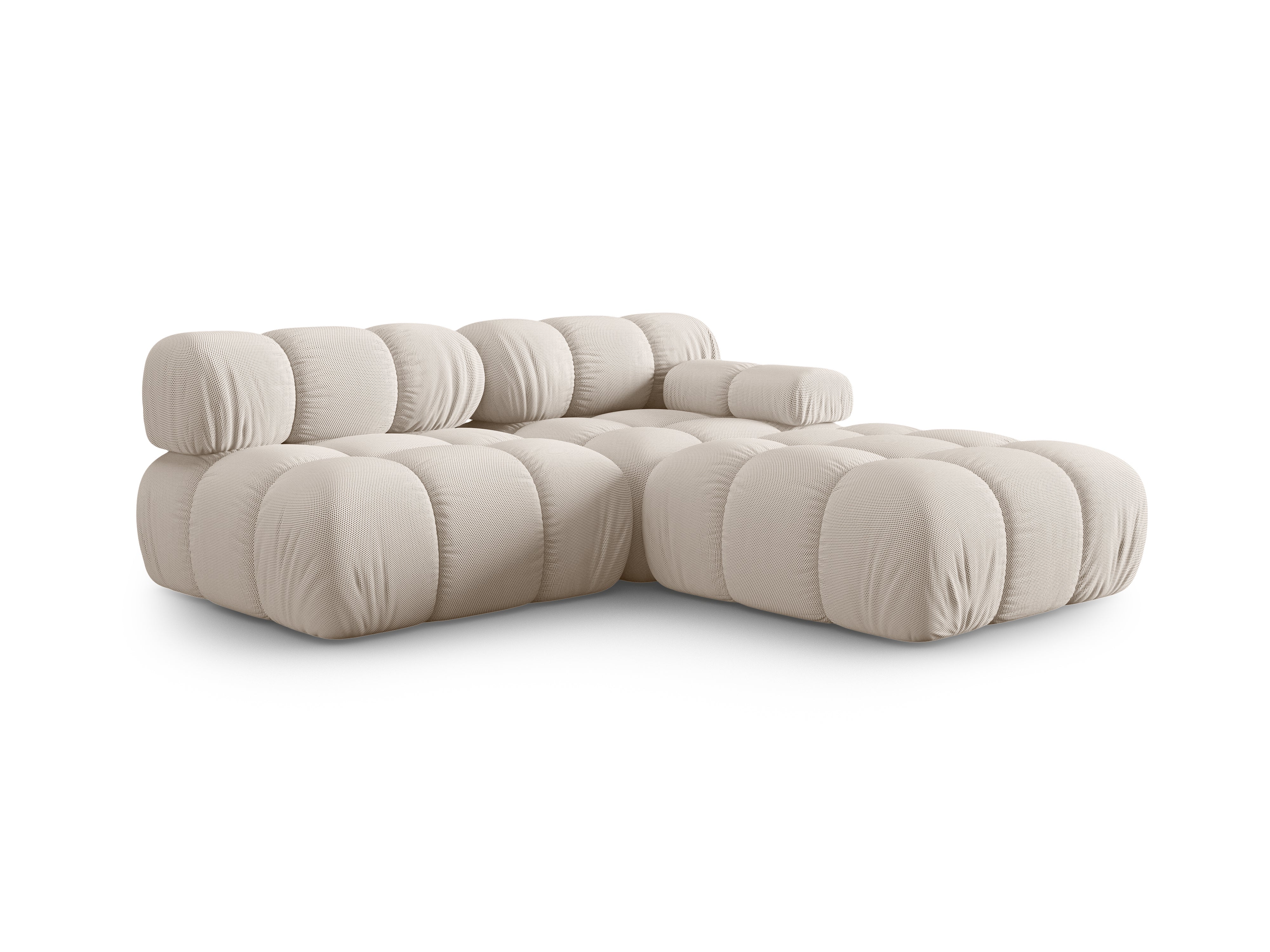 Modulares offenes linksseitiges Sofa BELLIS in beigem 3D-Stoff