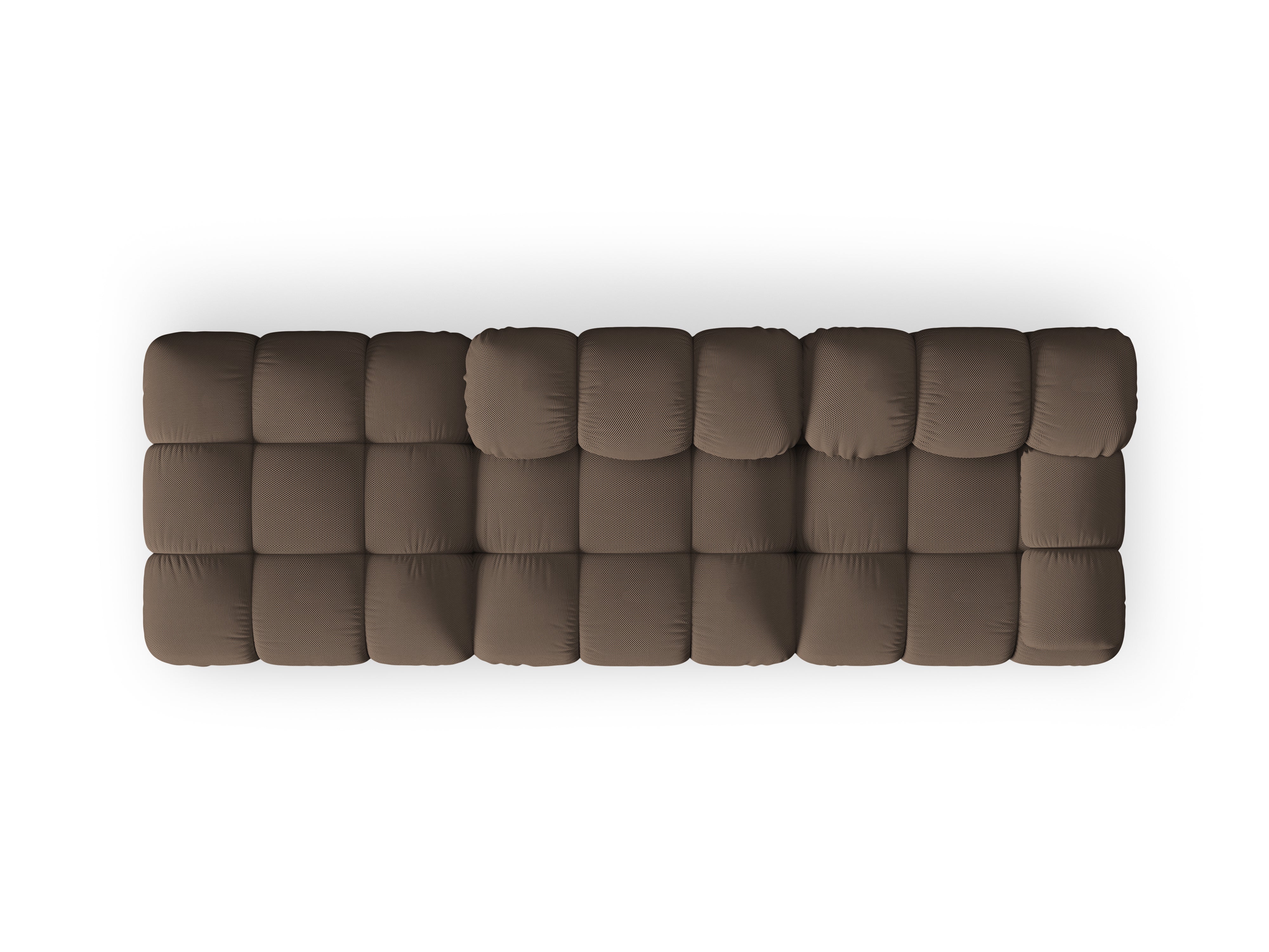 Modulares offenes Sofa BELLIS in braunem 3D-Stoff, linksseitig.