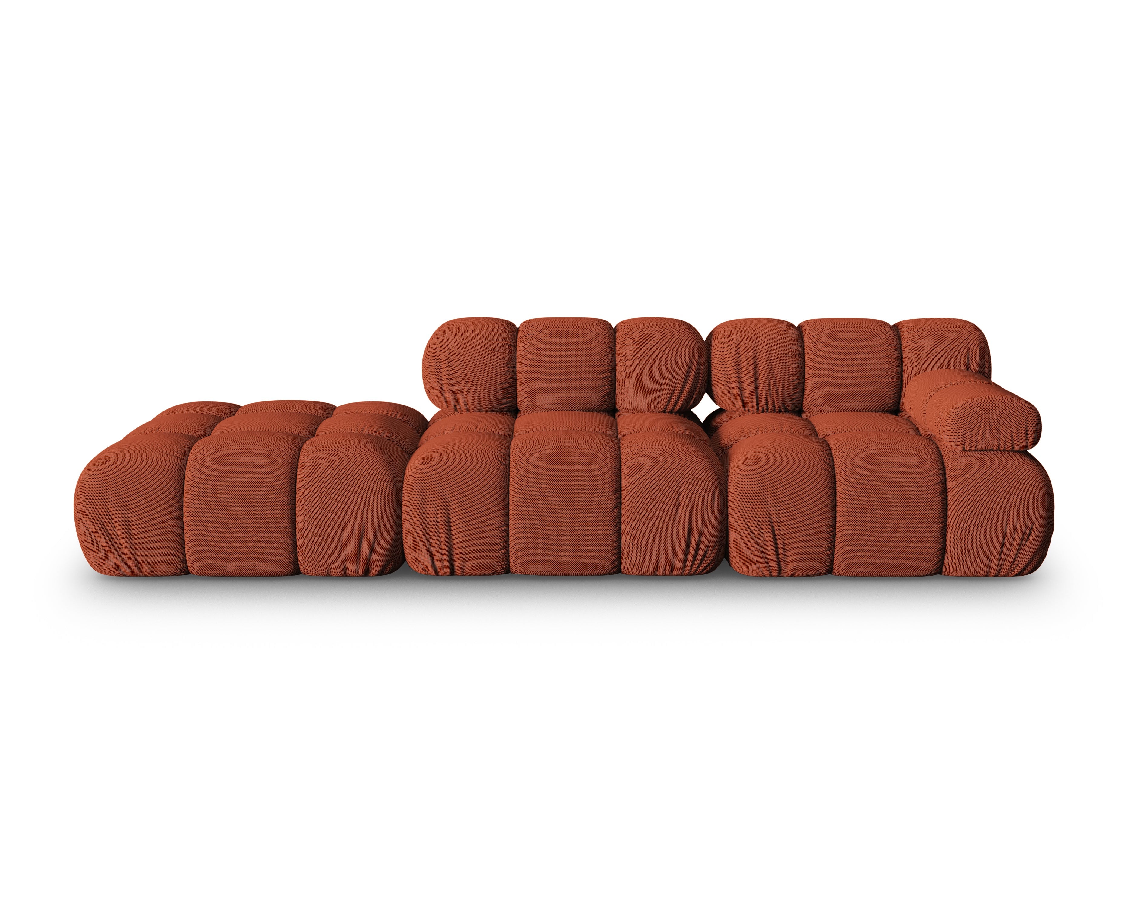 Modulares offenes Sofa BELLIS mit linksseitiger Anordnung in ziegelrotem 3D-Stoff