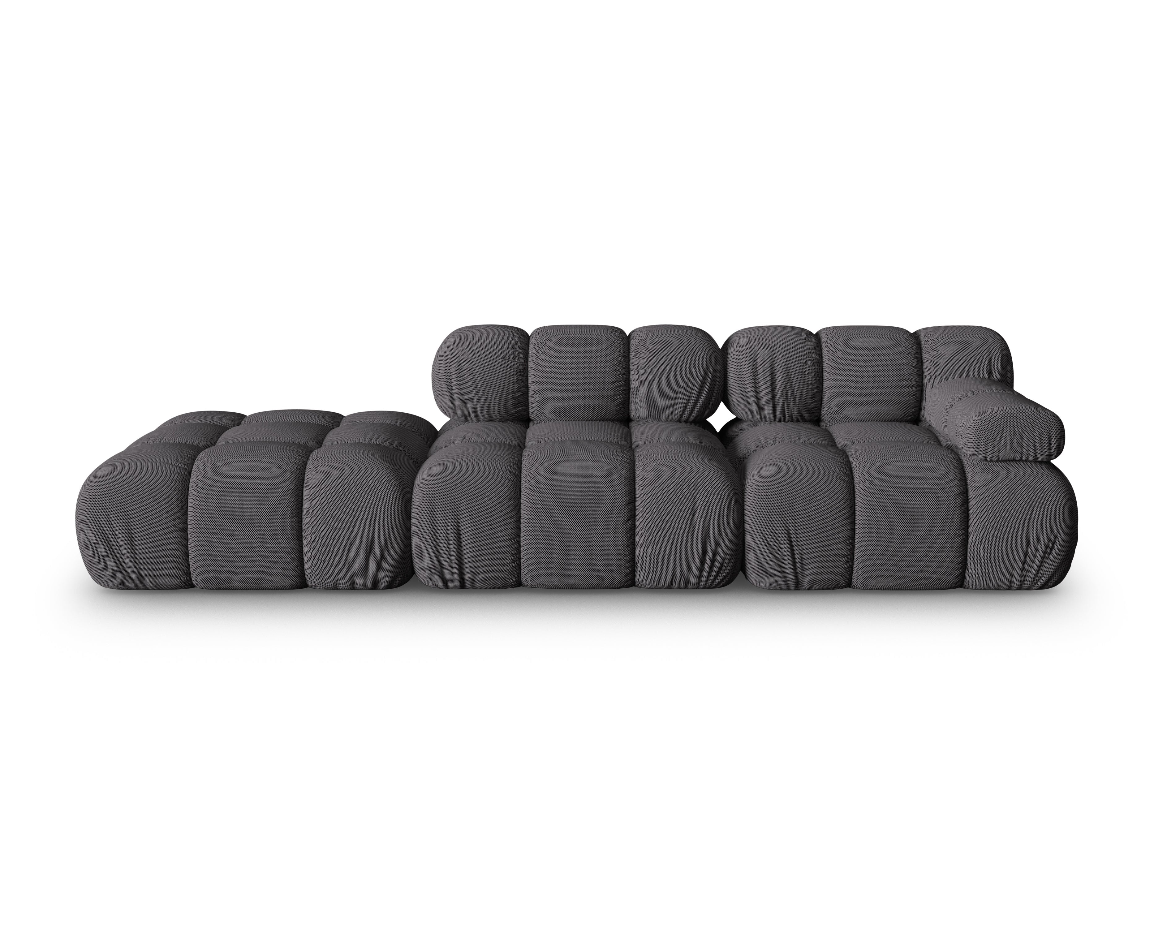 Modulares offenes Sofa BELLIS in Dunkelgrau mit 3D-Stoff