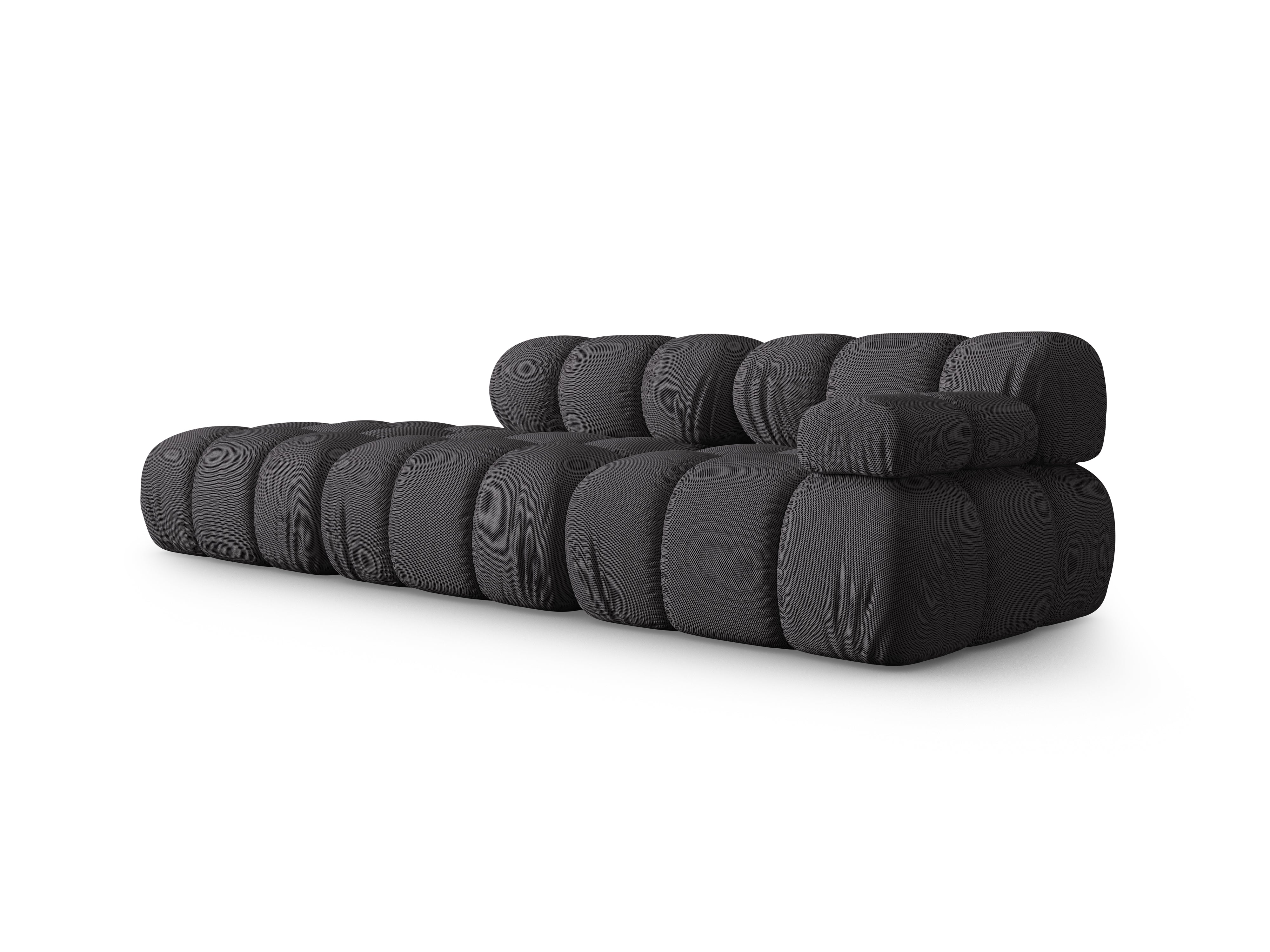 Modulares offenes Sofa BELLIS in Dunkelgrau mit 3D-Stoff