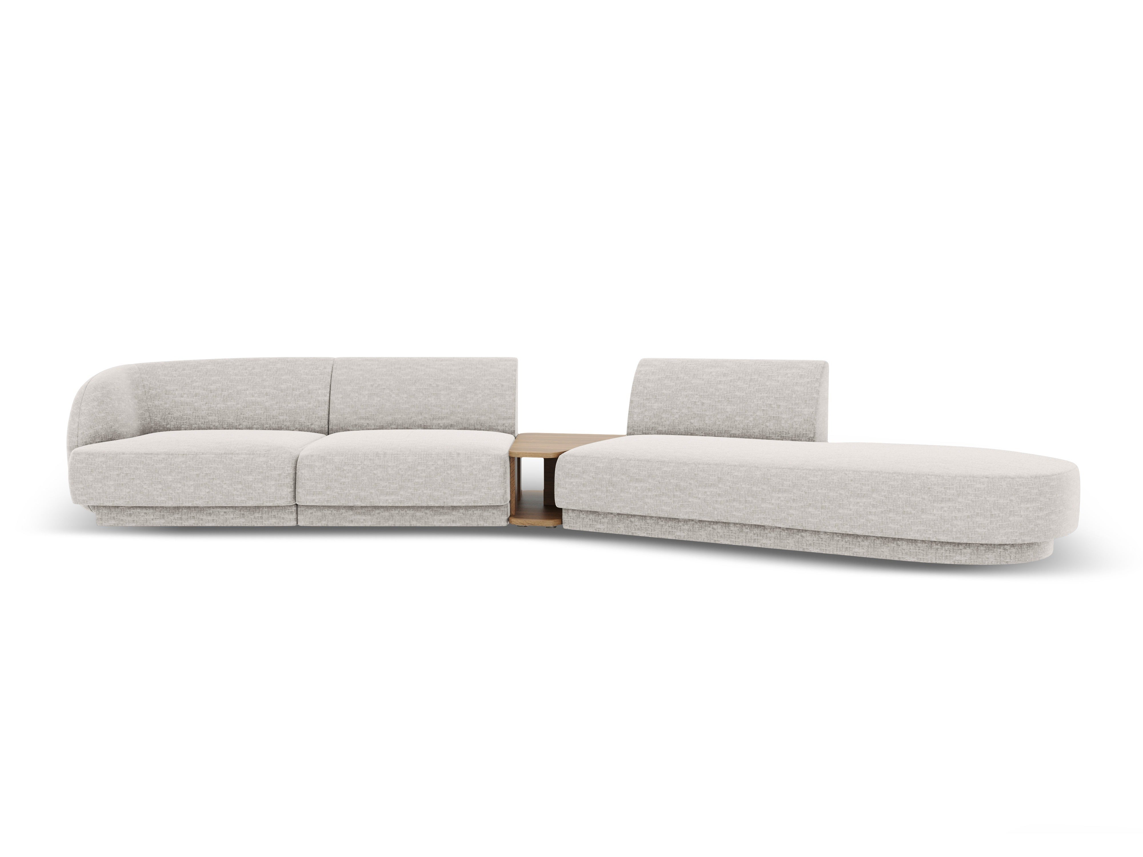 Modulares Sofa mit Tisch, 4-Sitzer MILEY, graues Chenille