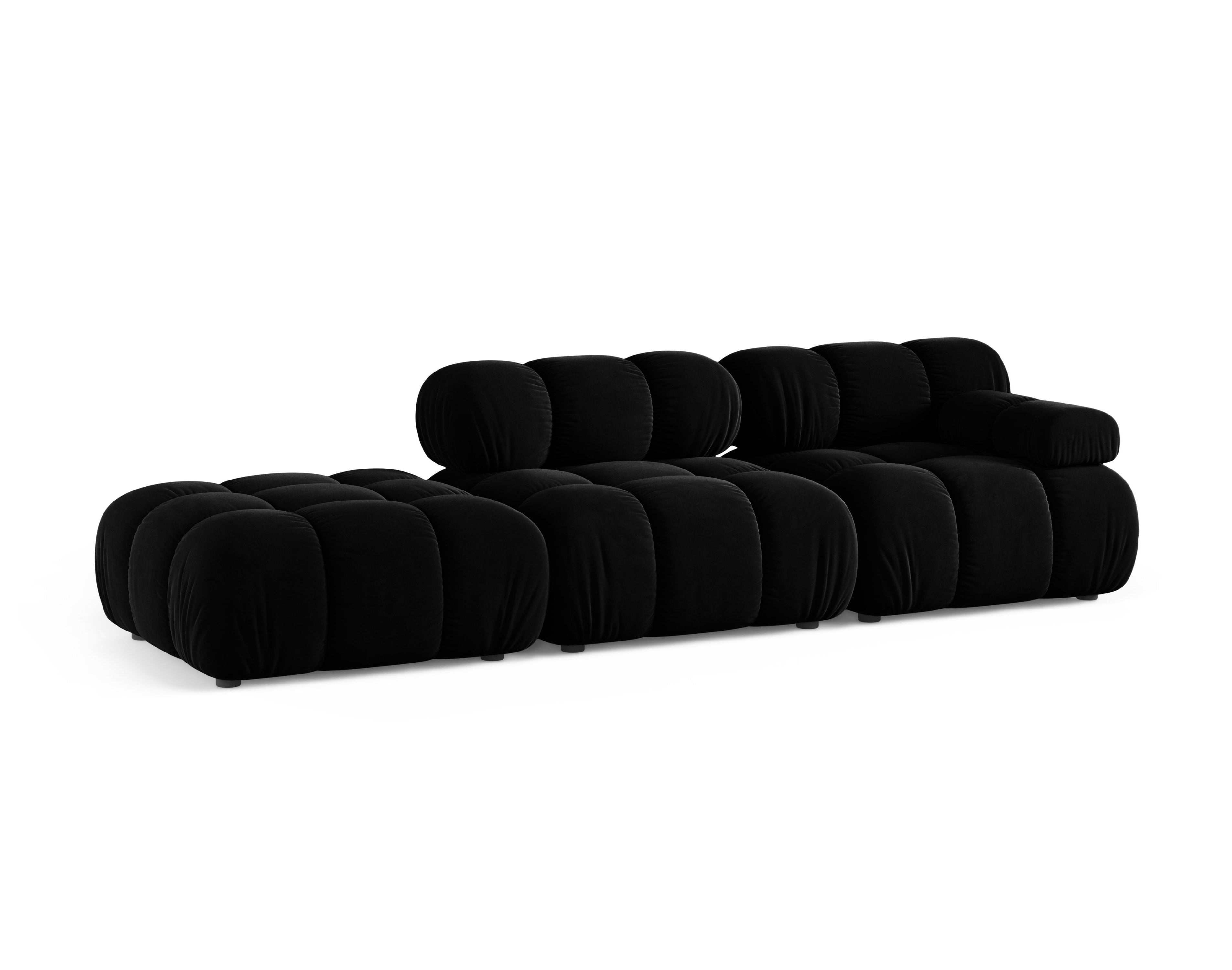 Modulares offenes Sofa BELLIS in schwarzem Samt