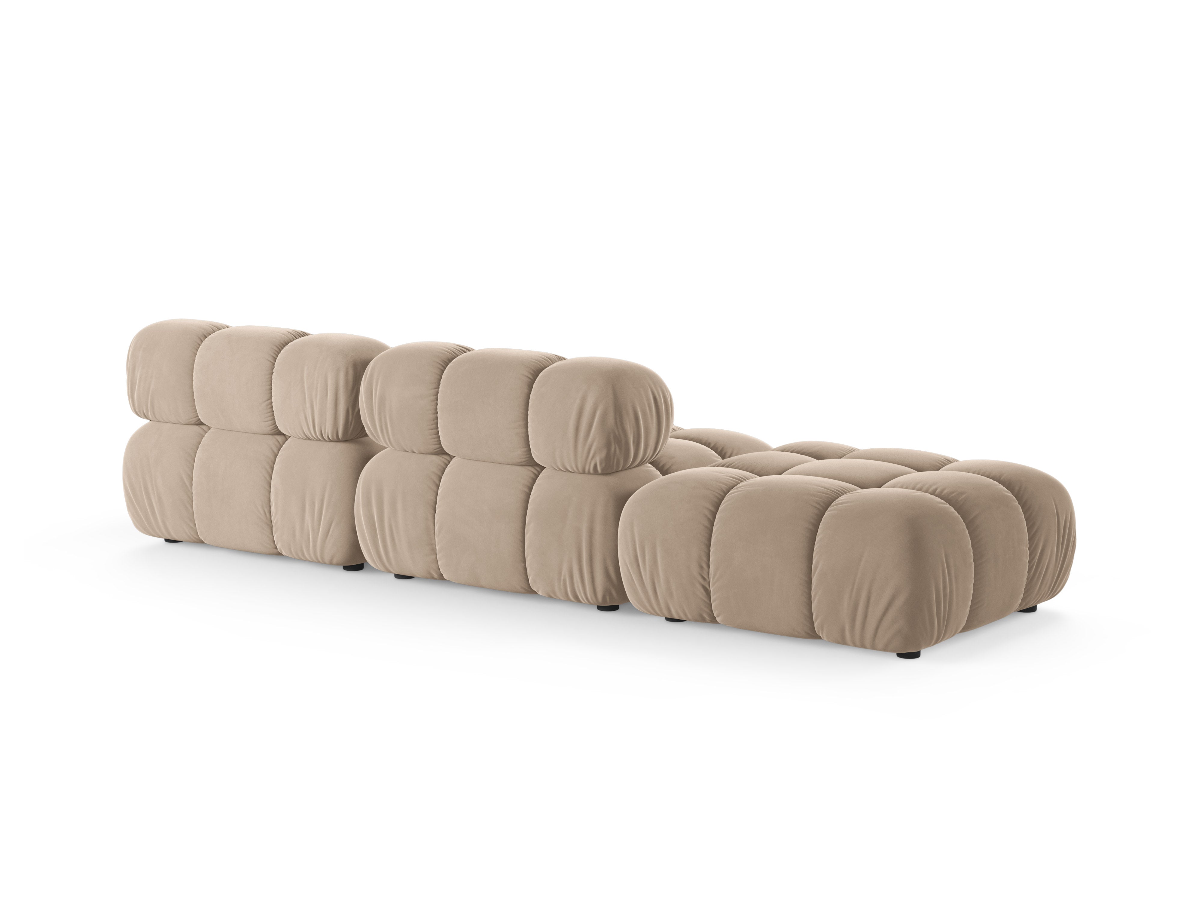 Modulares offenes linksseitiges Sofa BELLIS in beigem Velours