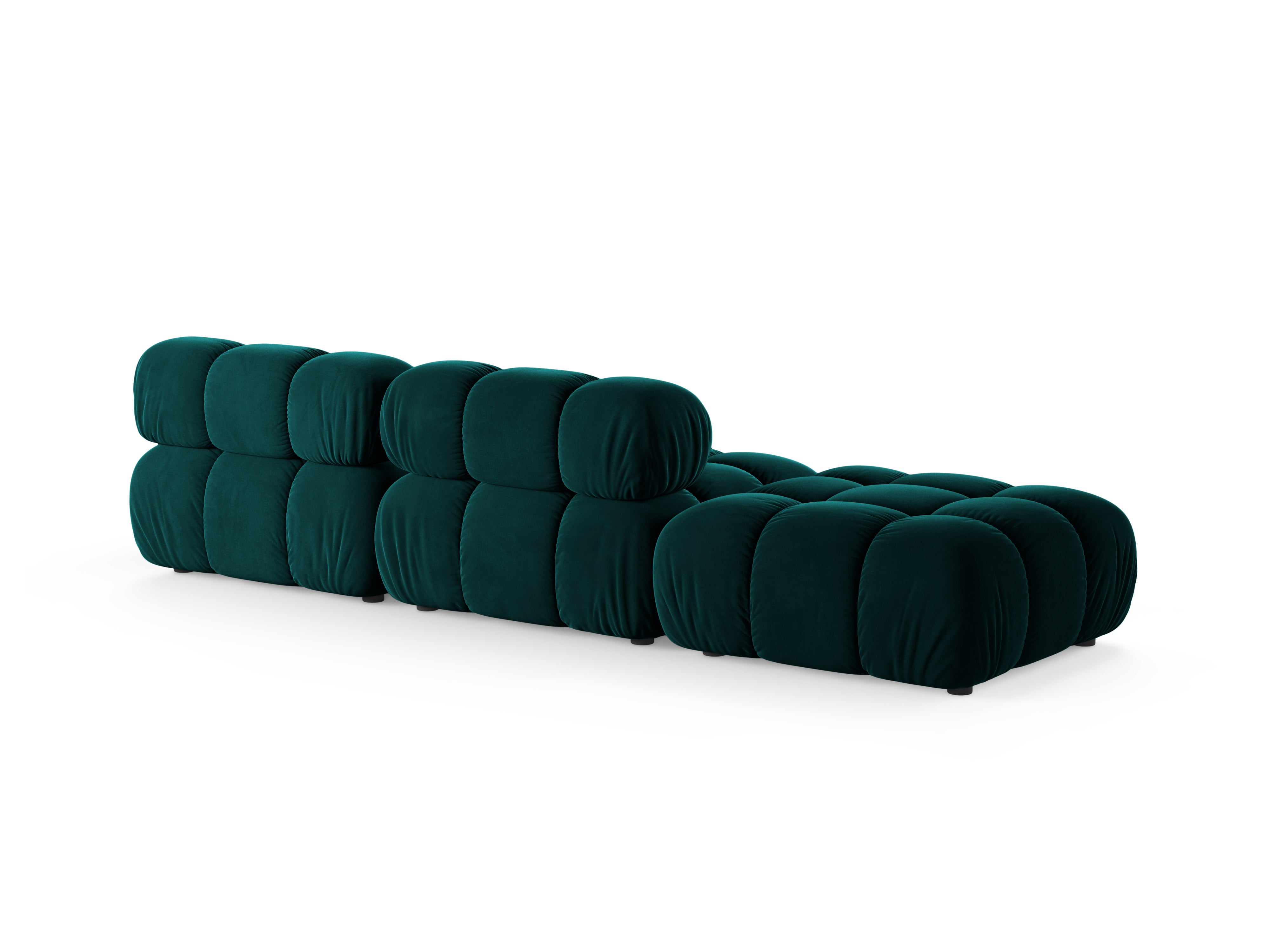 Modulares Sofa BELLIS, offen, linksseitig, tiefes Petrol, Velours