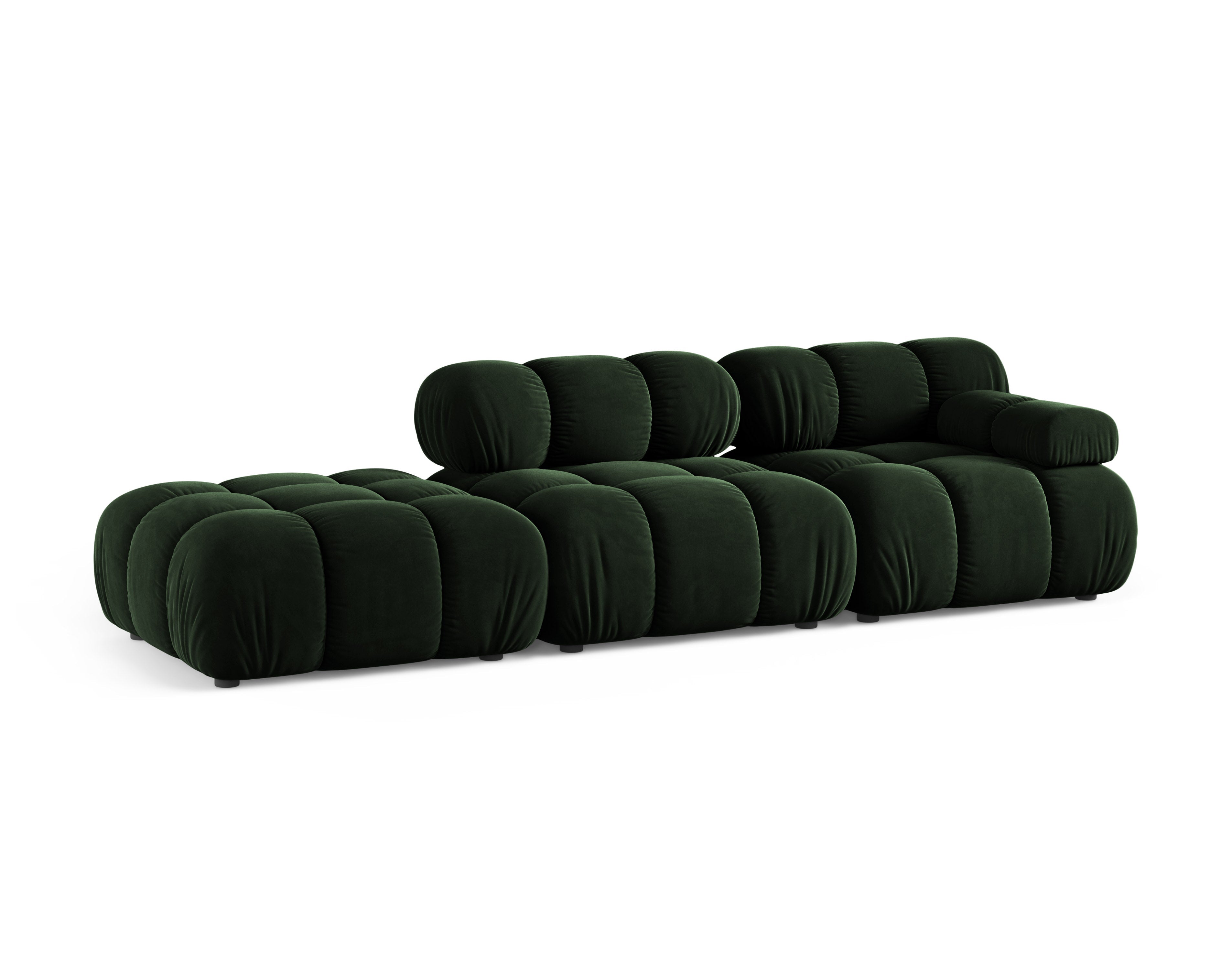 Modulares offenes Sofa BELLIS in Flaschengrün aus Samt