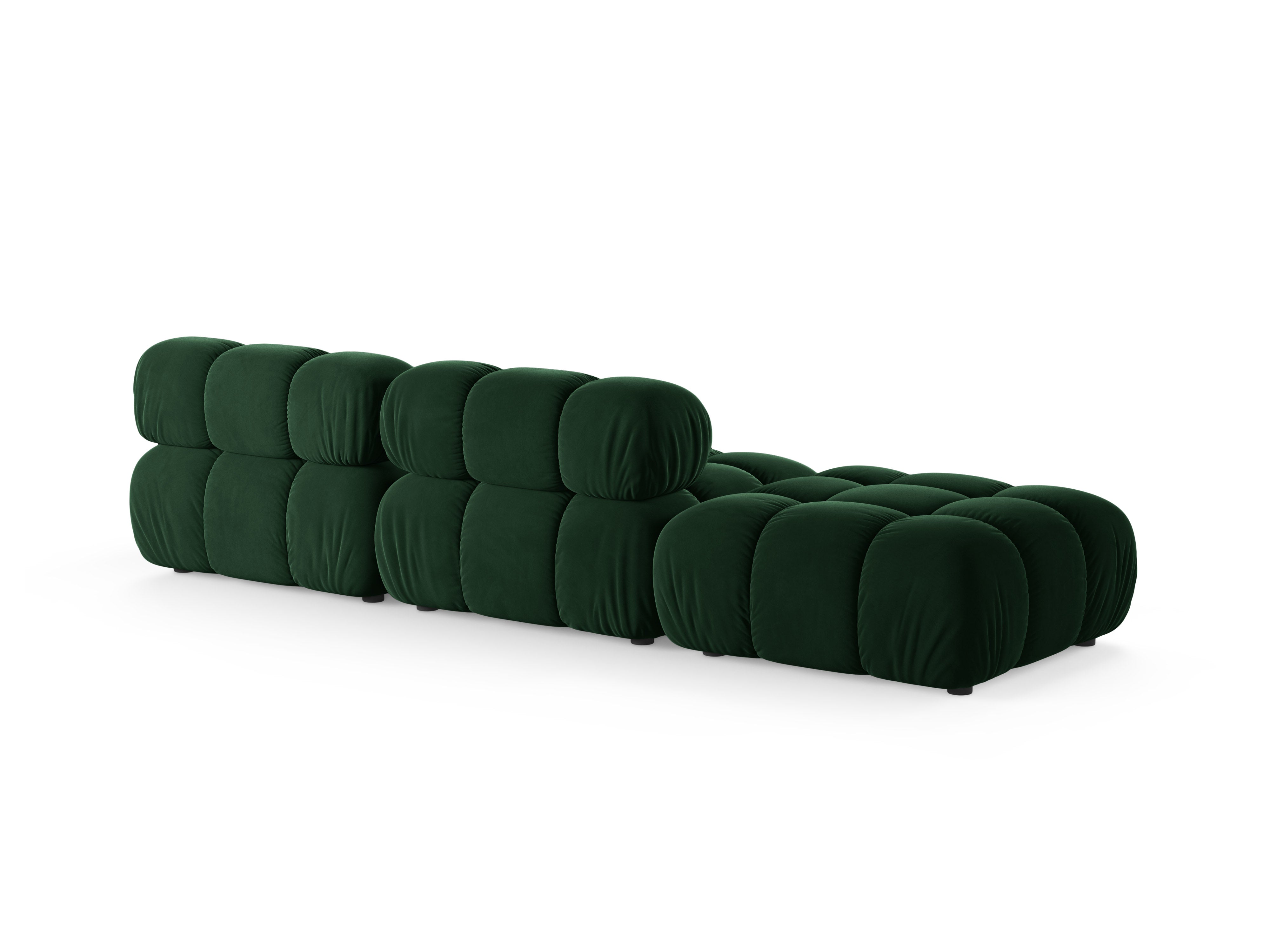 Modulares Sofa aus Samt, offene linke Variante BELLIS in Flaschengrün