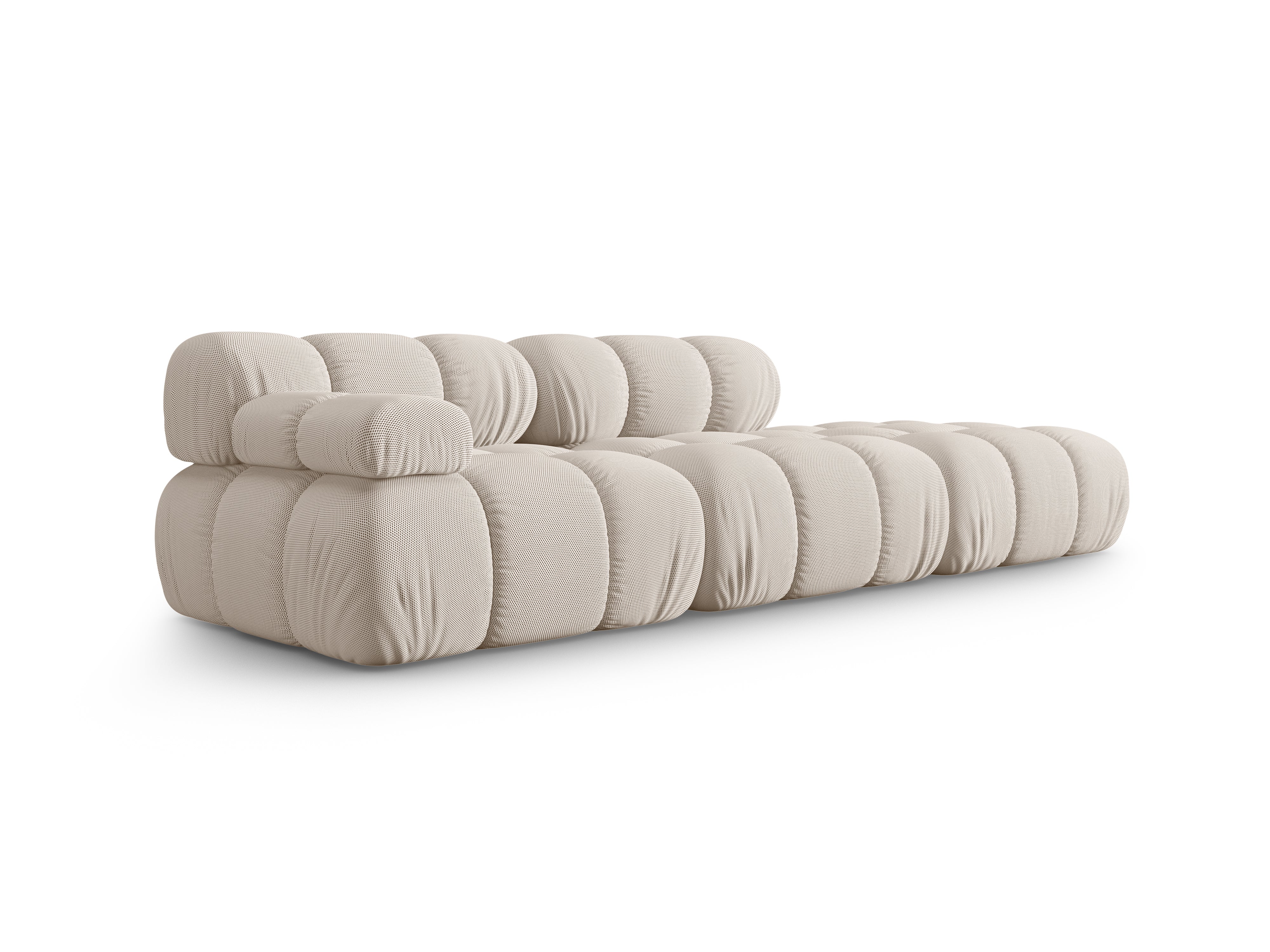 Sofa modułowa otwarta prawostronna BELLIS beżowa tkanina 3D