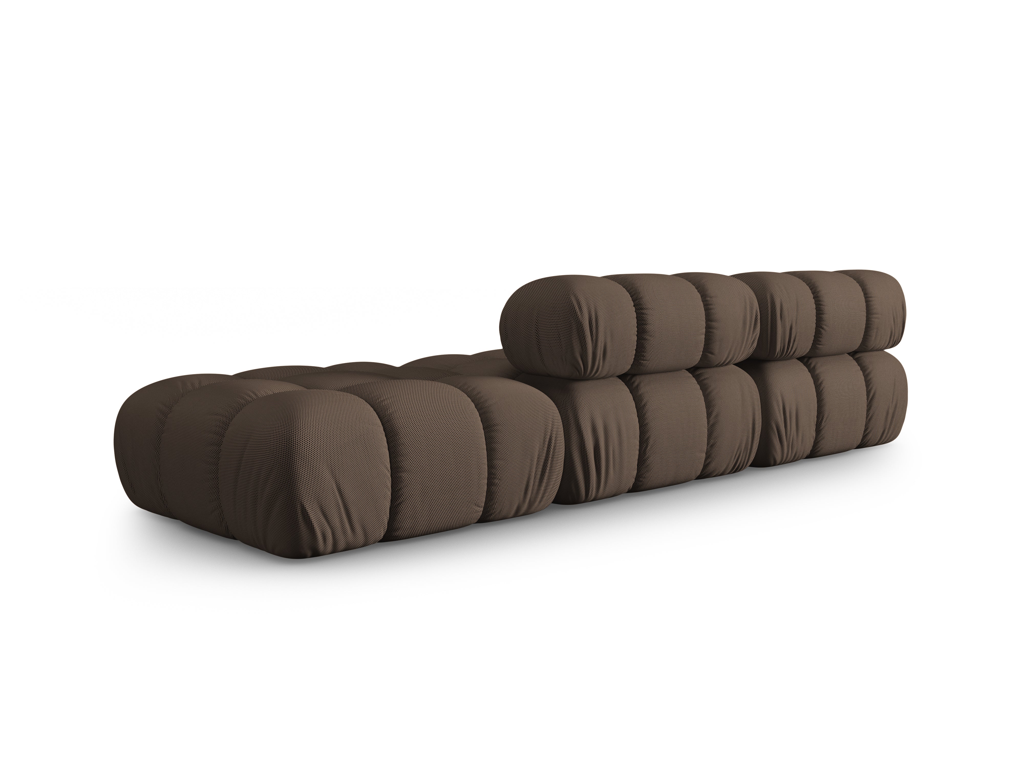 Sofa modułowa otwarta prawostronna BELLIS brązowa tkanina 3D