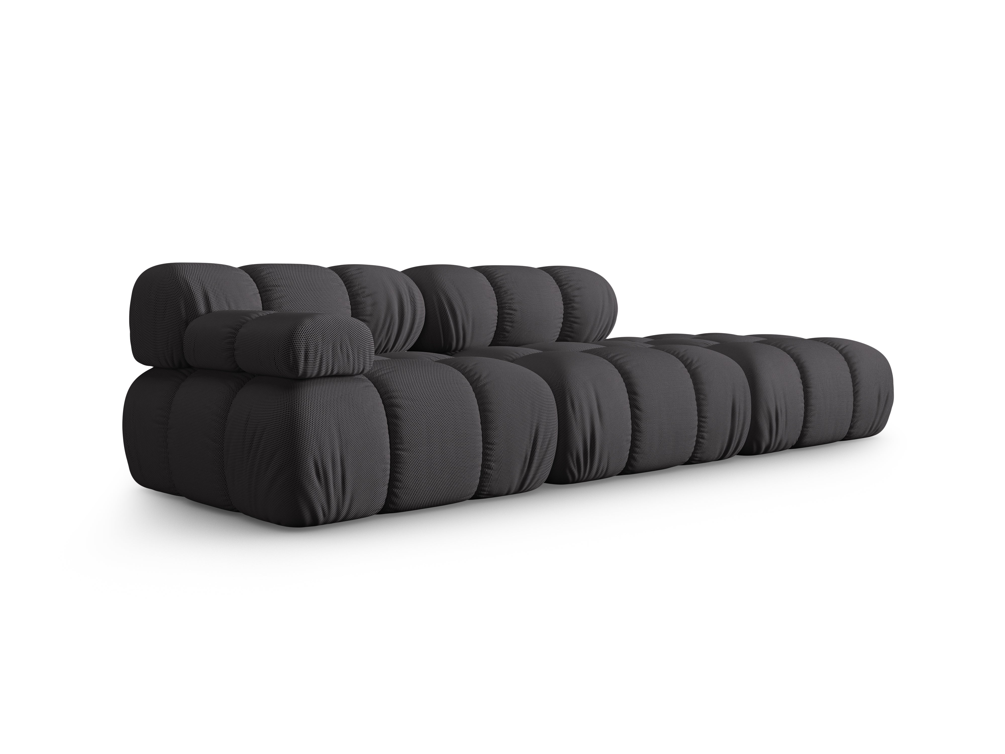 Sofa modułowa otwarta prawostronna BELLIS ciemnoszara tkanina 3D