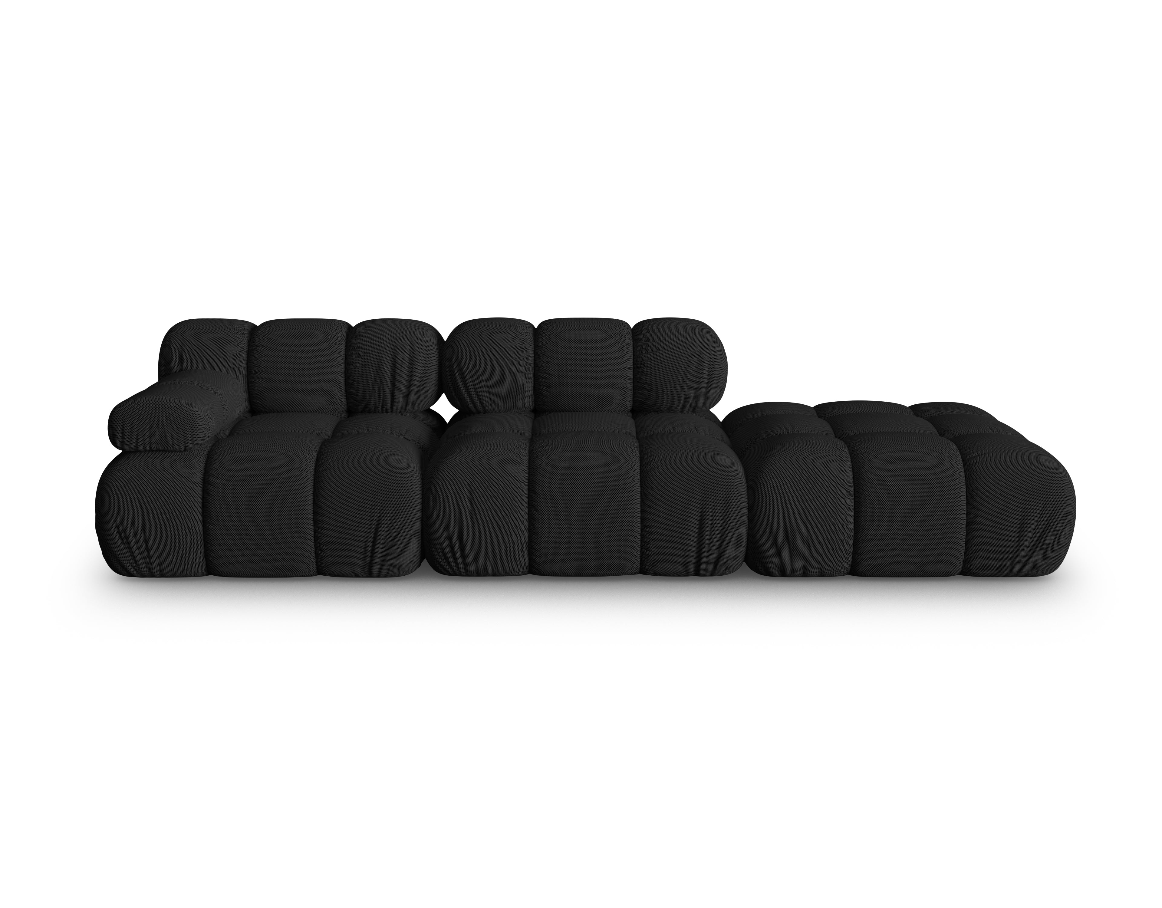 Sofa modułowa otwarta prawostronna BELLIS czarna tkanina 3D
