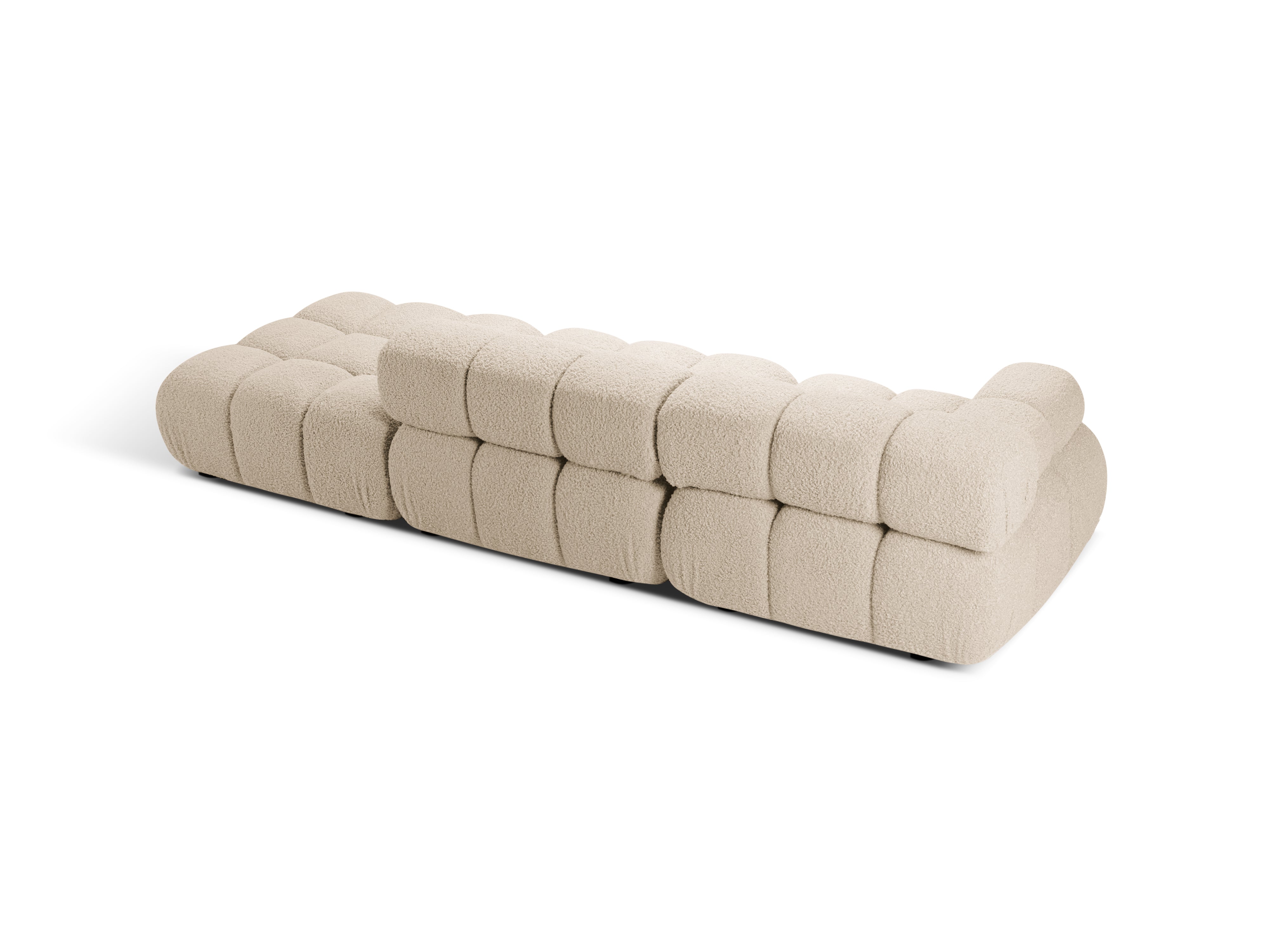 Sofa modułowa otwarta prawostronna BELLIS beżowy boucle