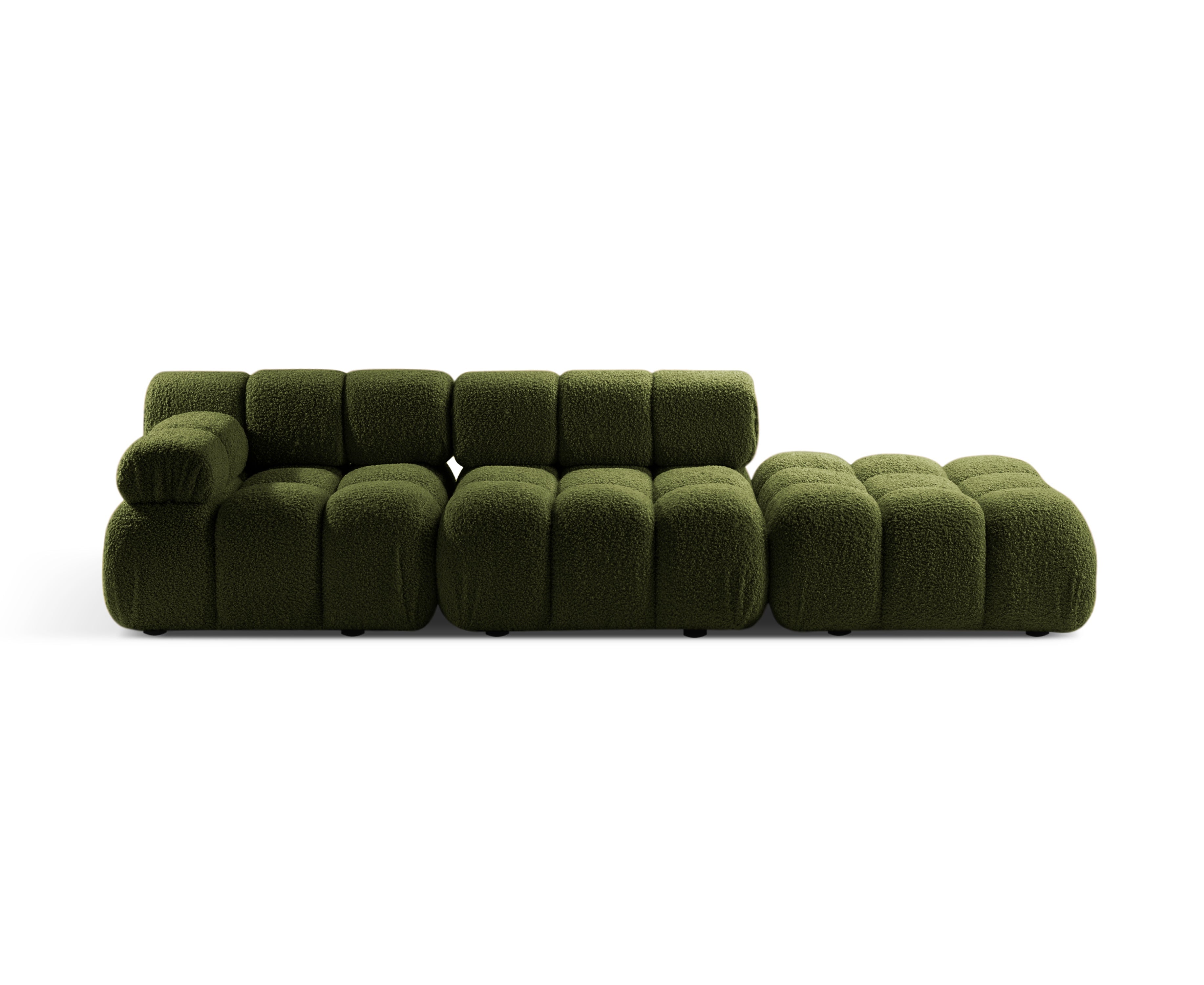 Sofa modułowa otwarta prawostronna BELLIS zielony boucle