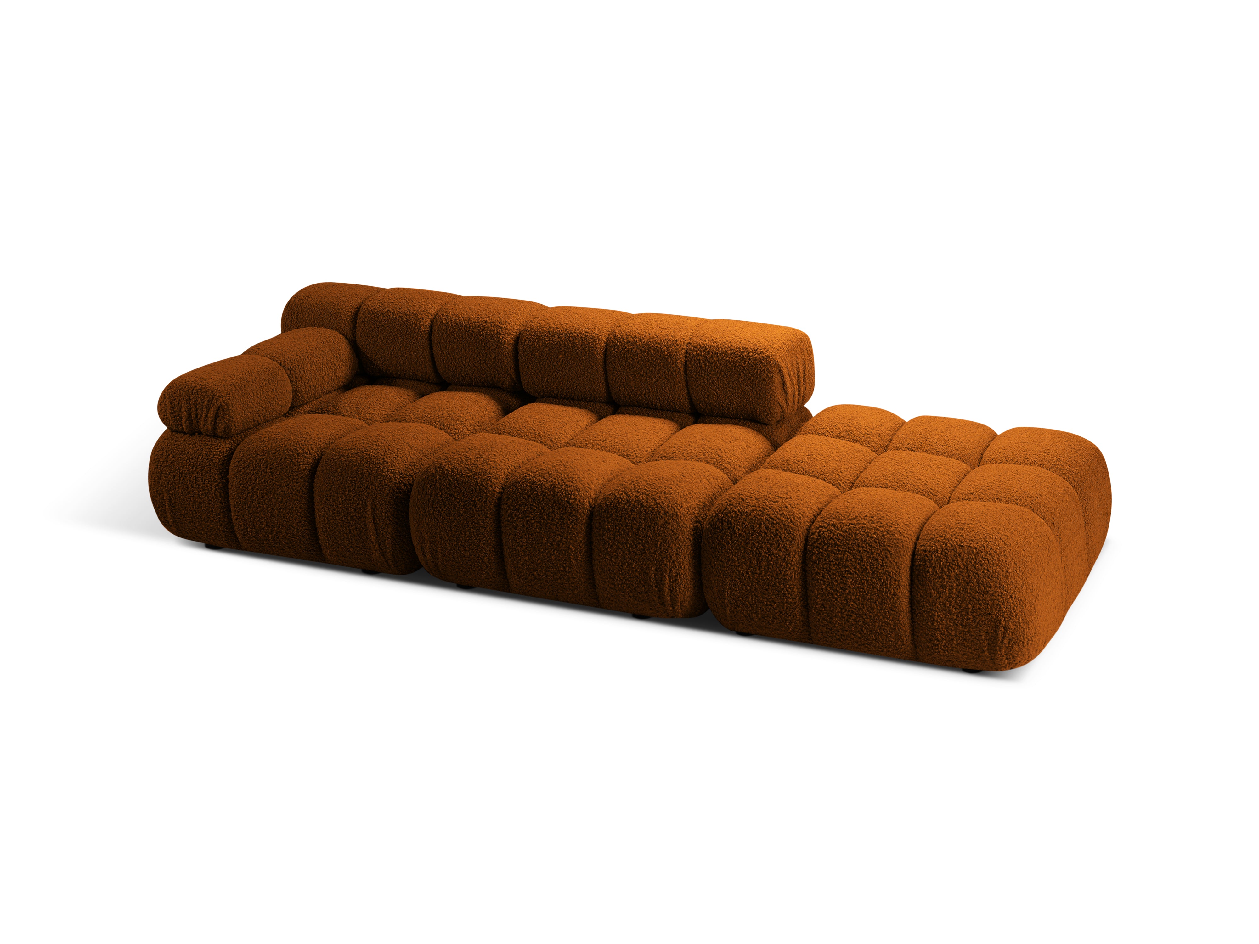 Sofa modułowa otwarta prawostronna BELLIS ceglany boucle