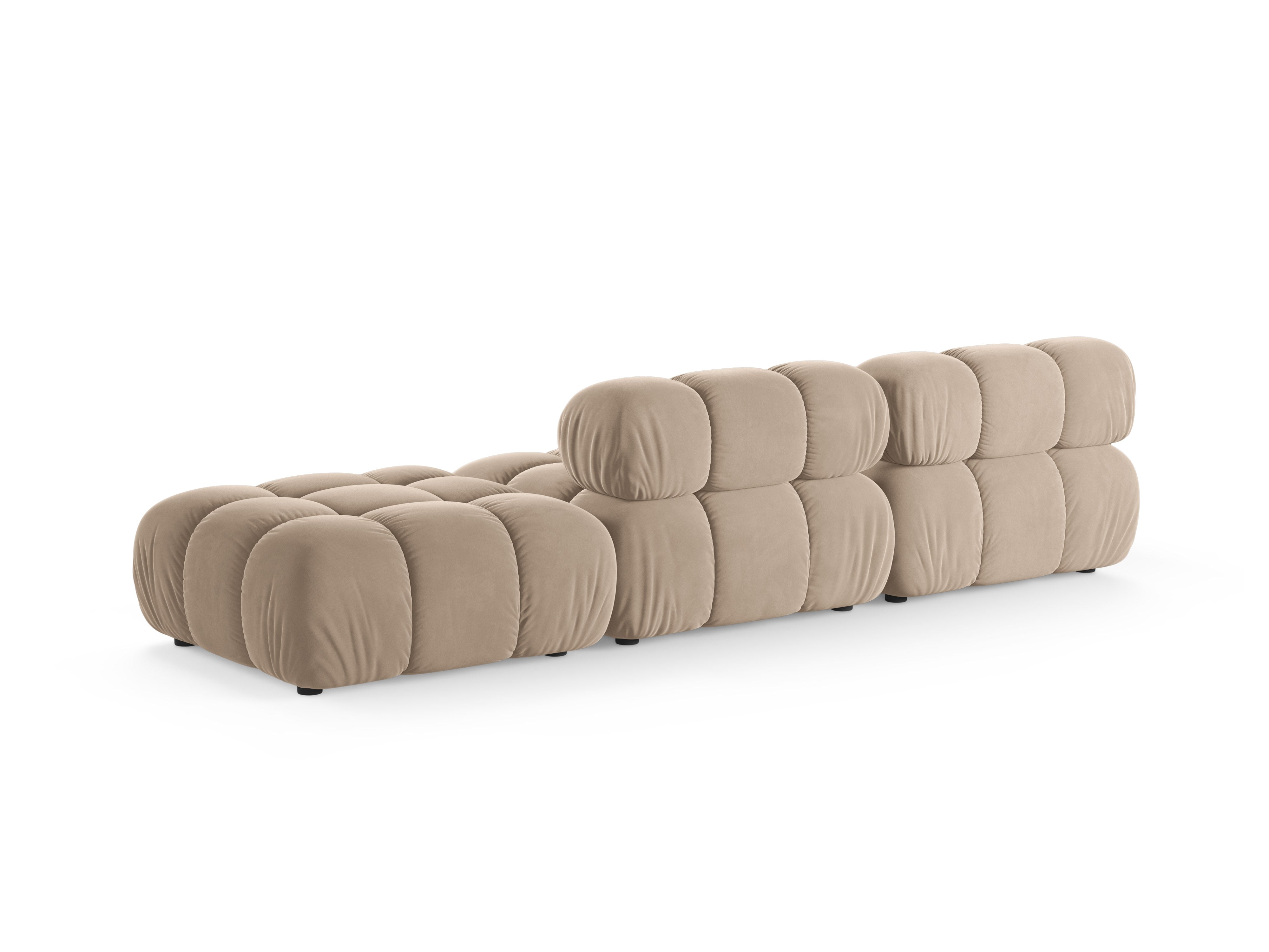 Sofa modułowa otwarta prawostronna BELLIS beżowy welur