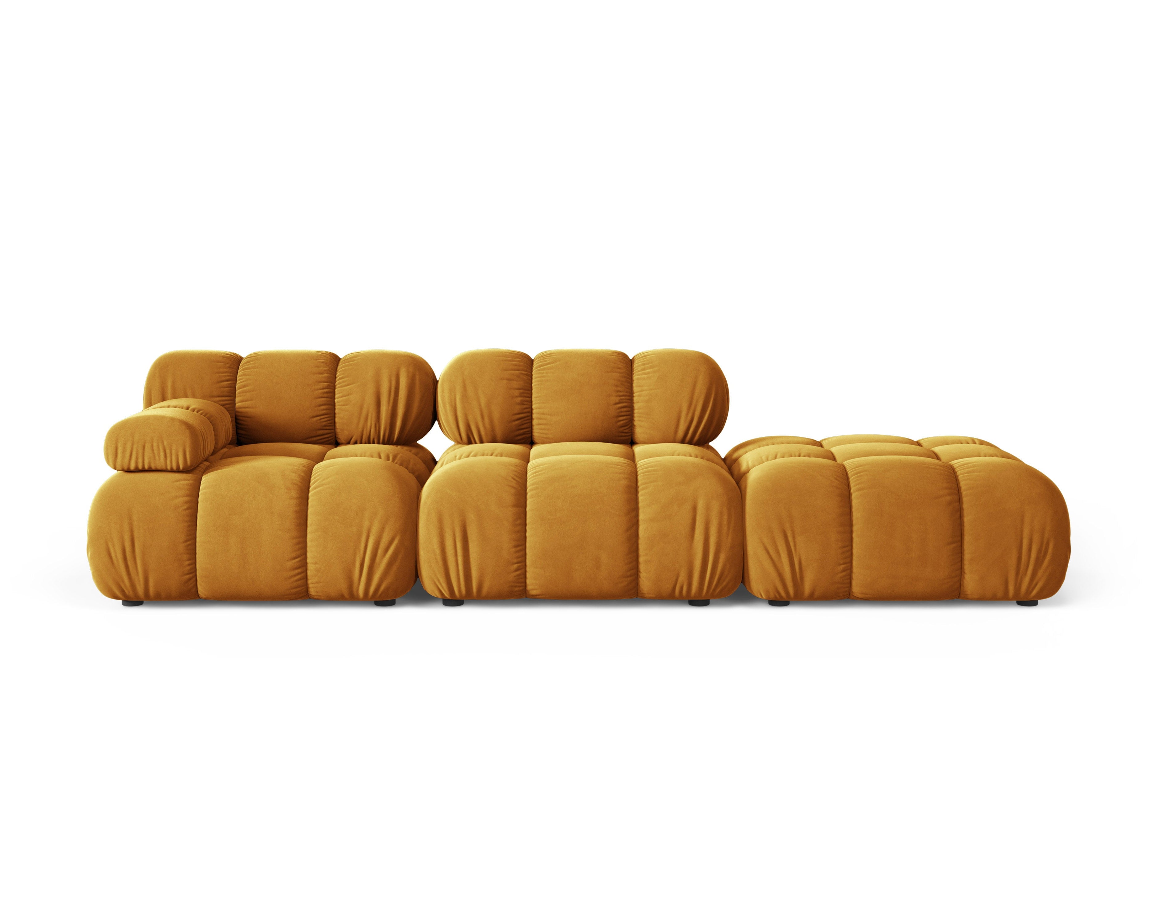 Sofa modułowa otwarta prawostronna BELLIS musztardowy welur