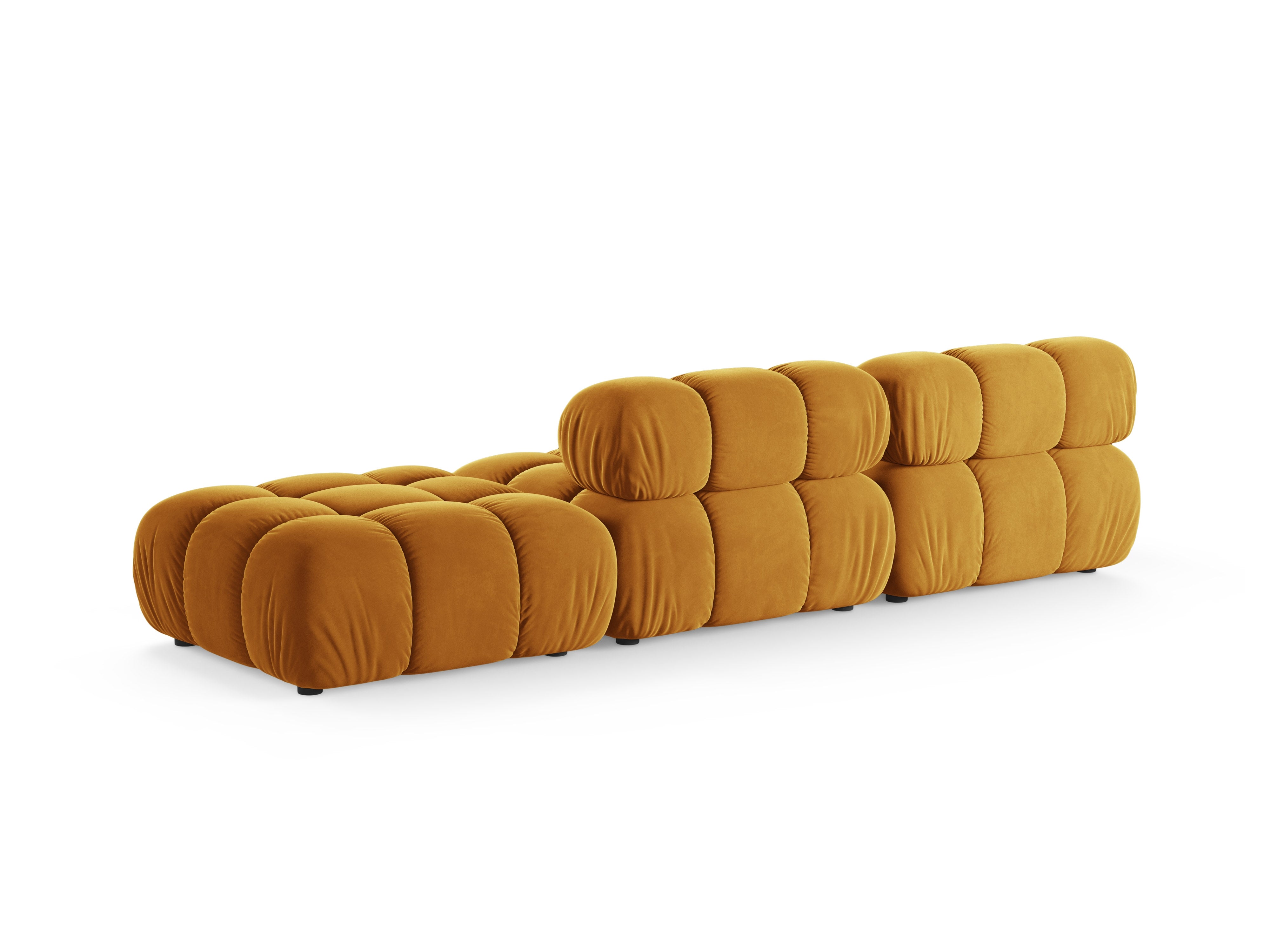Sofa modułowa otwarta prawostronna BELLIS musztardowy welur